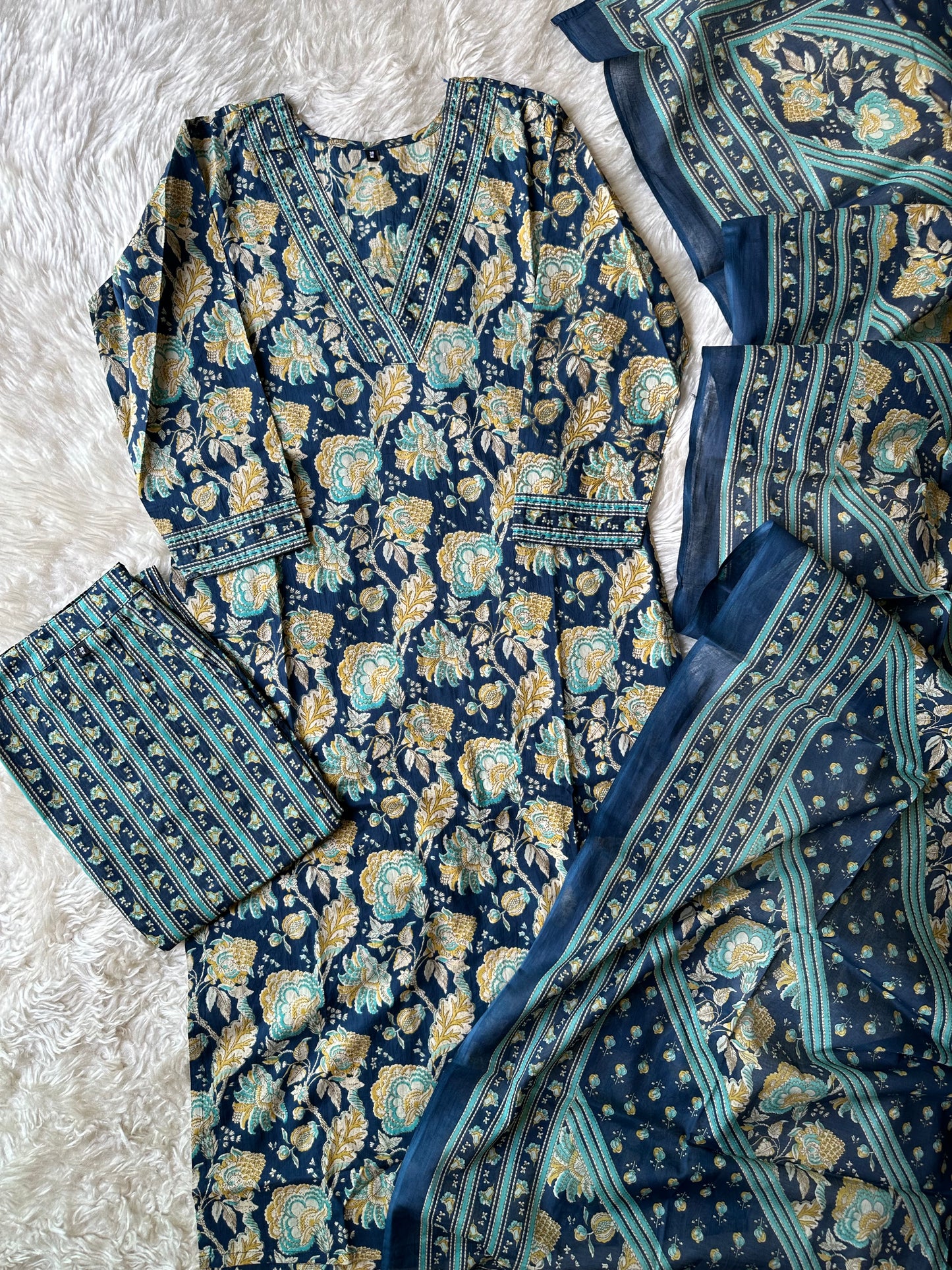 Premium Cotton Kurti Pant Dupatta Set