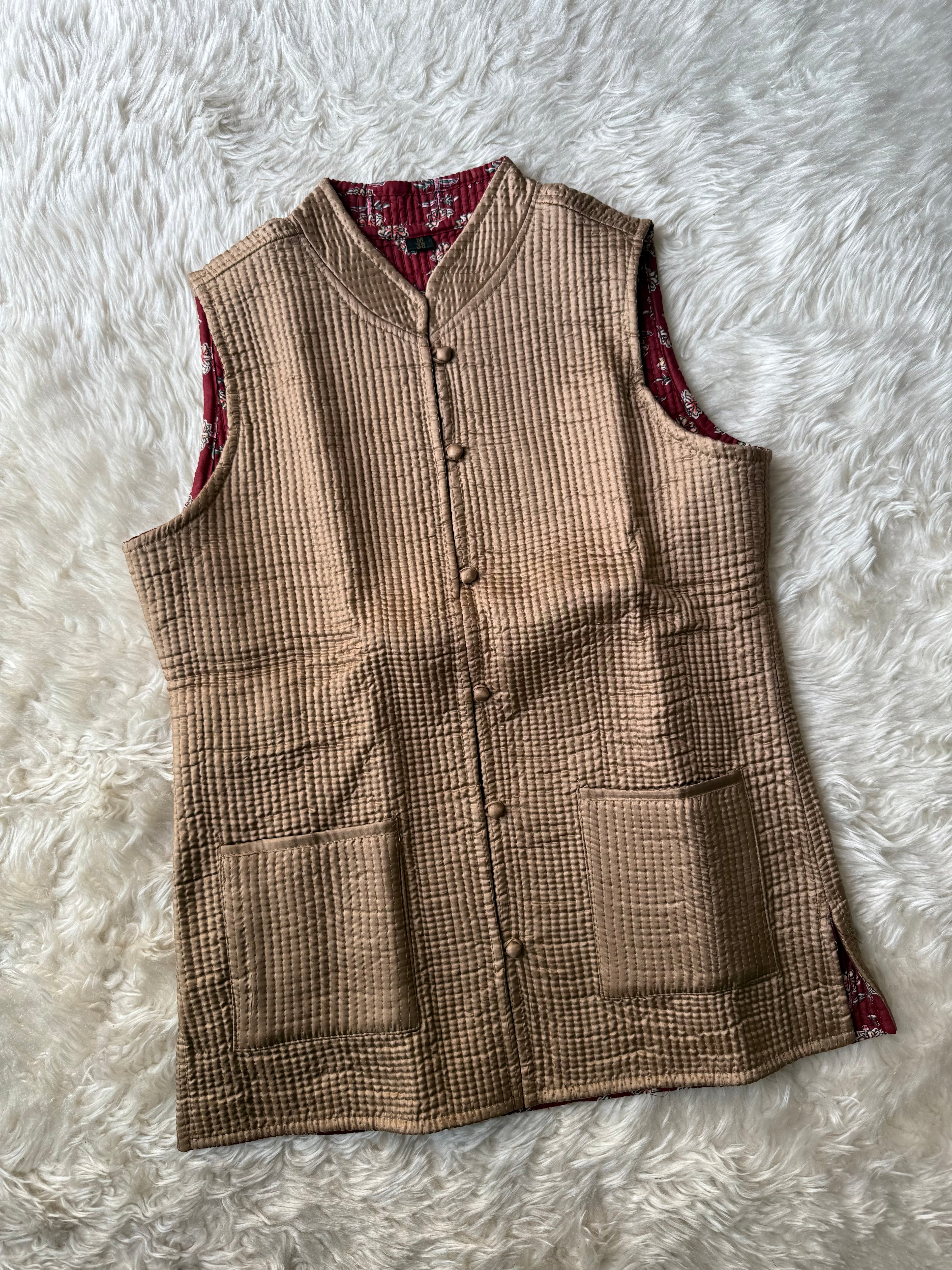 Reversible Quilted Sleevesless Jacket