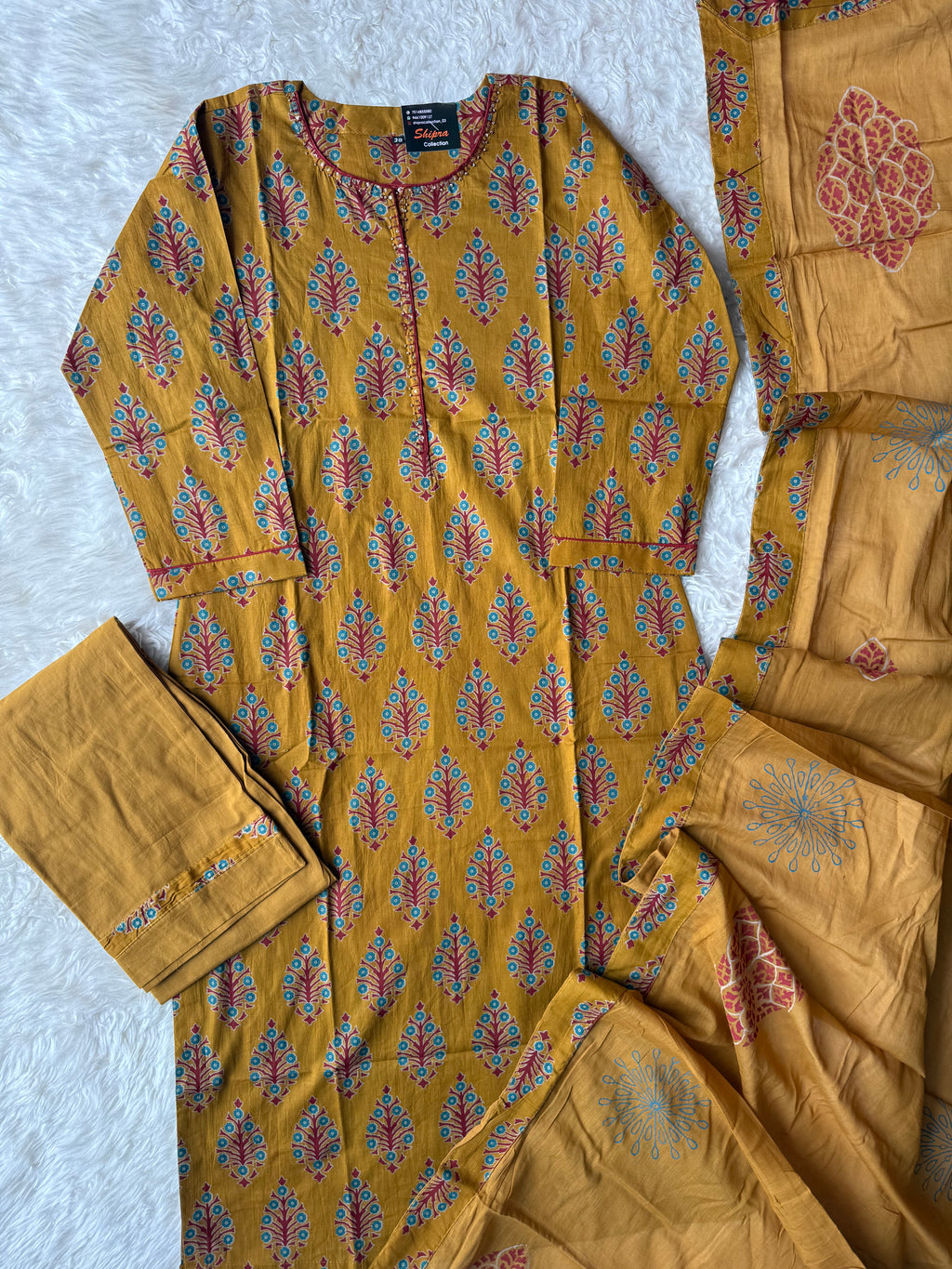 Premium Cotton Kurti Pant Dupatta Set