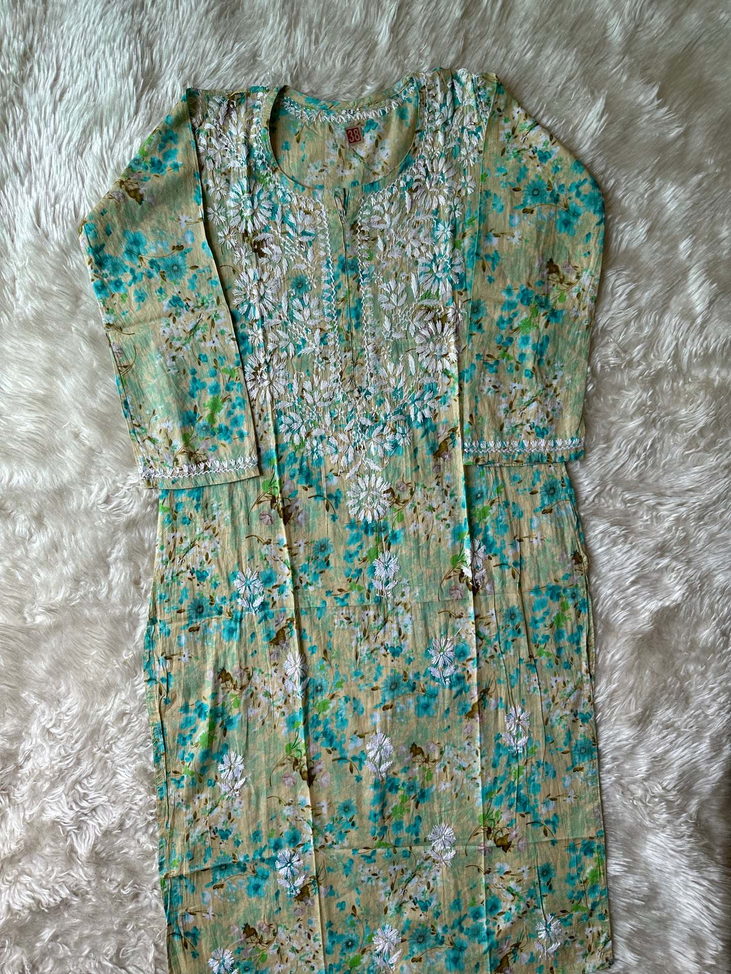 Mul Cotton Chikankari kurti