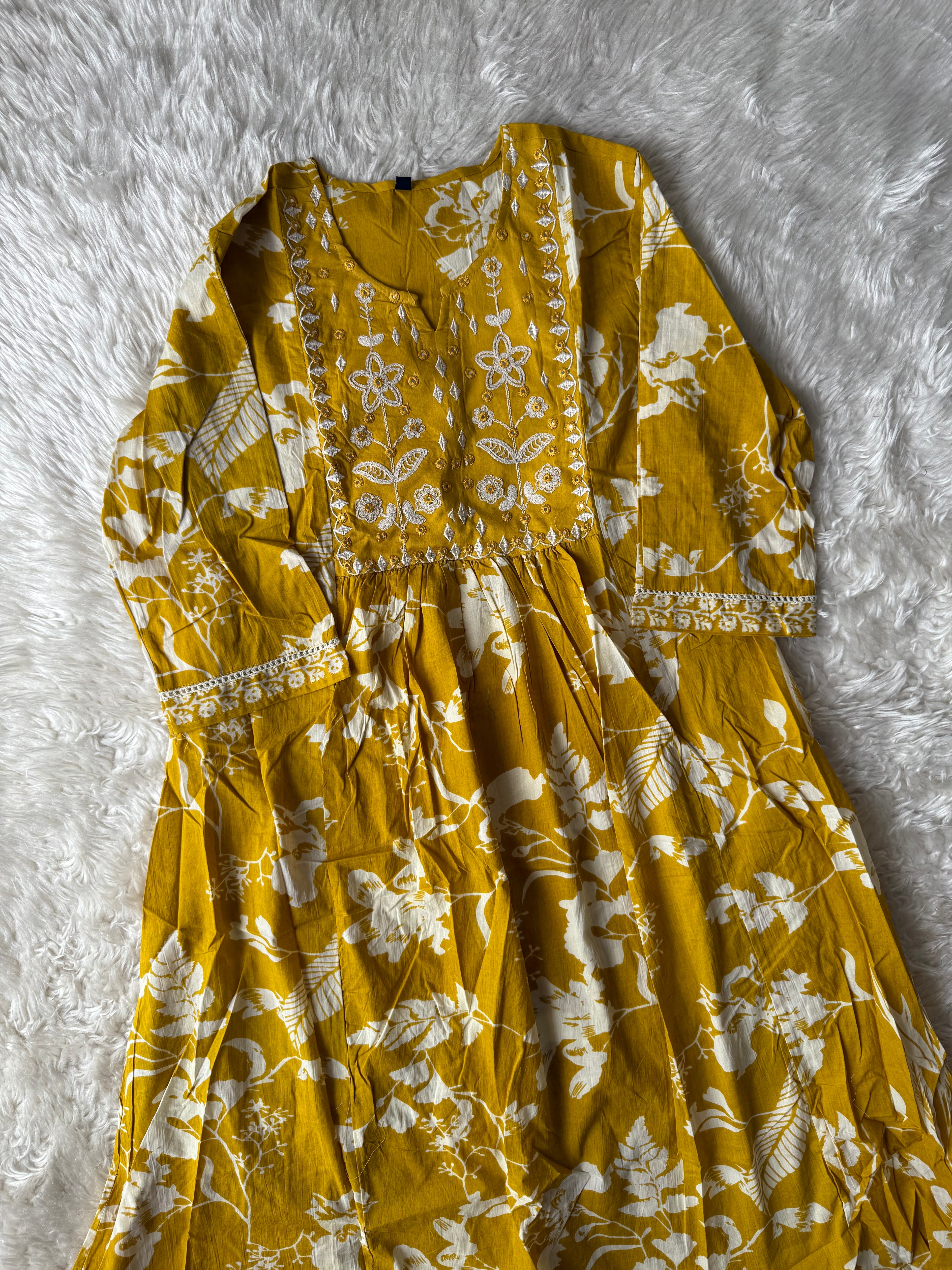 Cotton Flare Kurti Pant Set