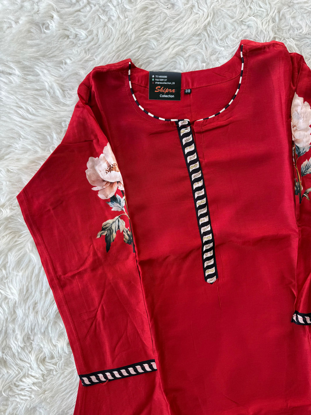 “ Plus Size” Russian Silk Kurti Pant Dupatta Set