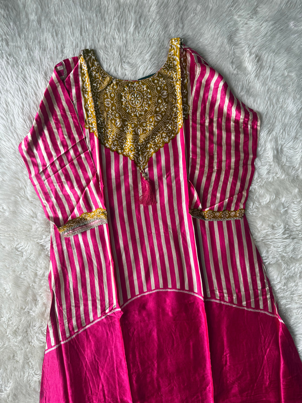 Gazi Silk Kurti Plazo Set