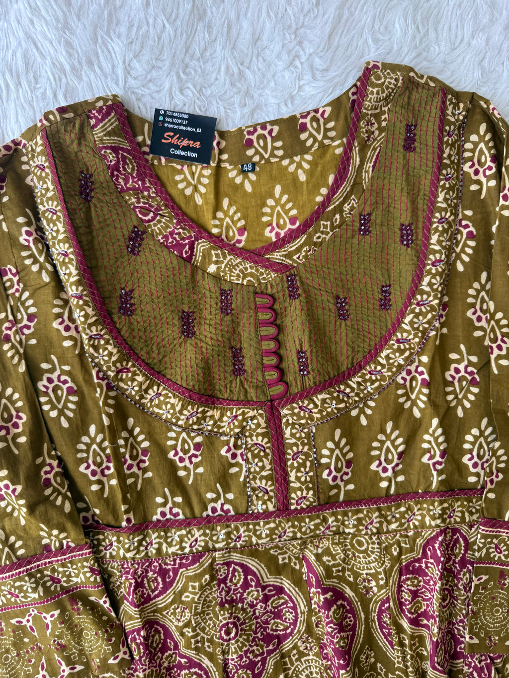 Premium Cotton FLARE Kurti Pant Dupatta Set