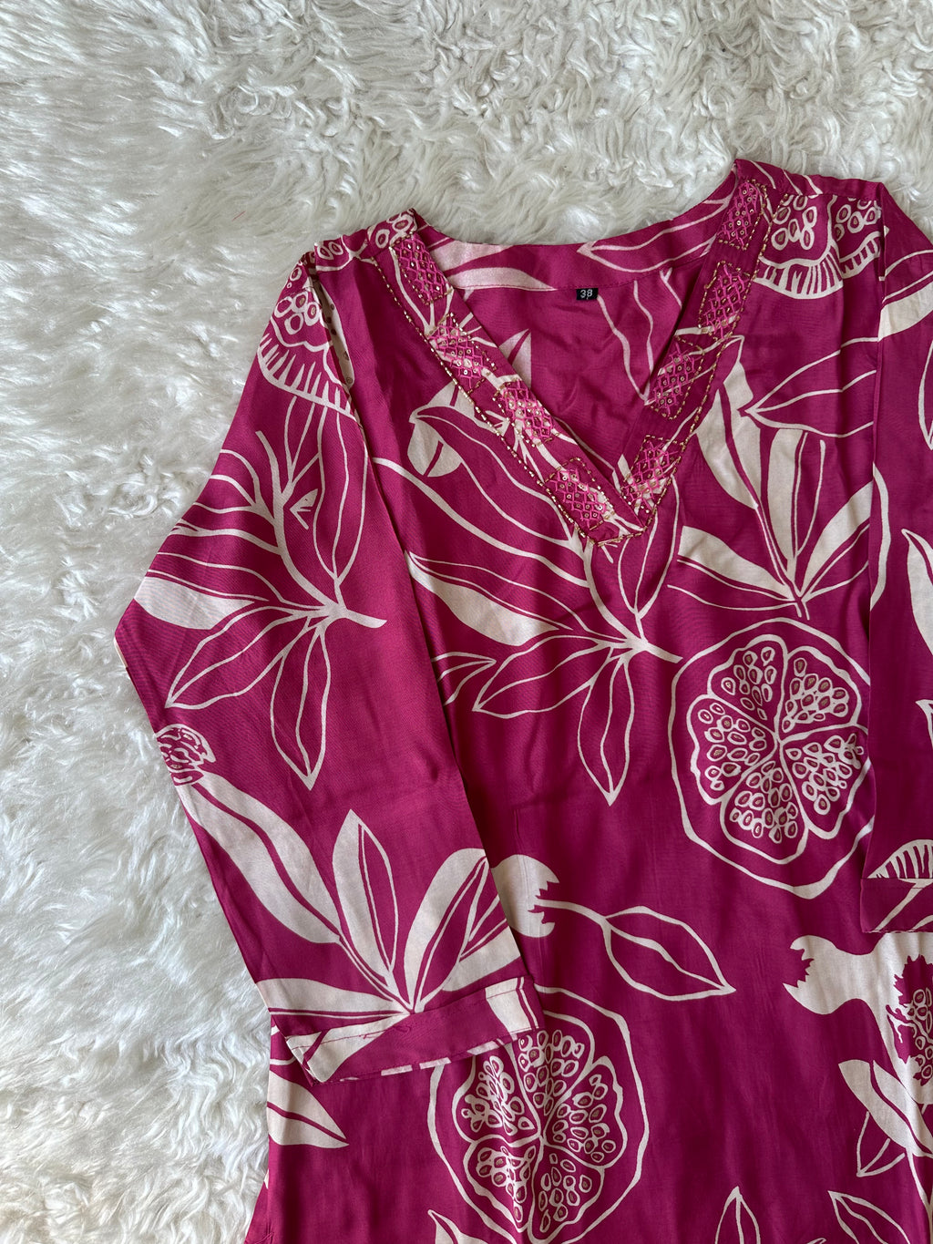 Crepe Silk Kurti Pant Set