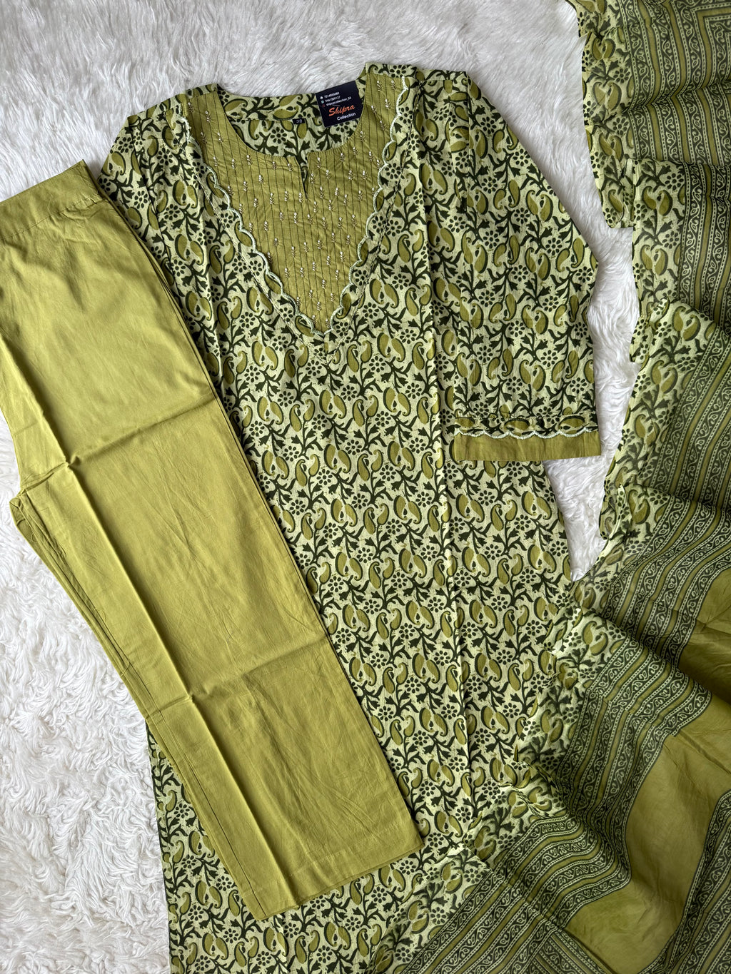 Premium Cotton Kurti Pant Dupatta Set