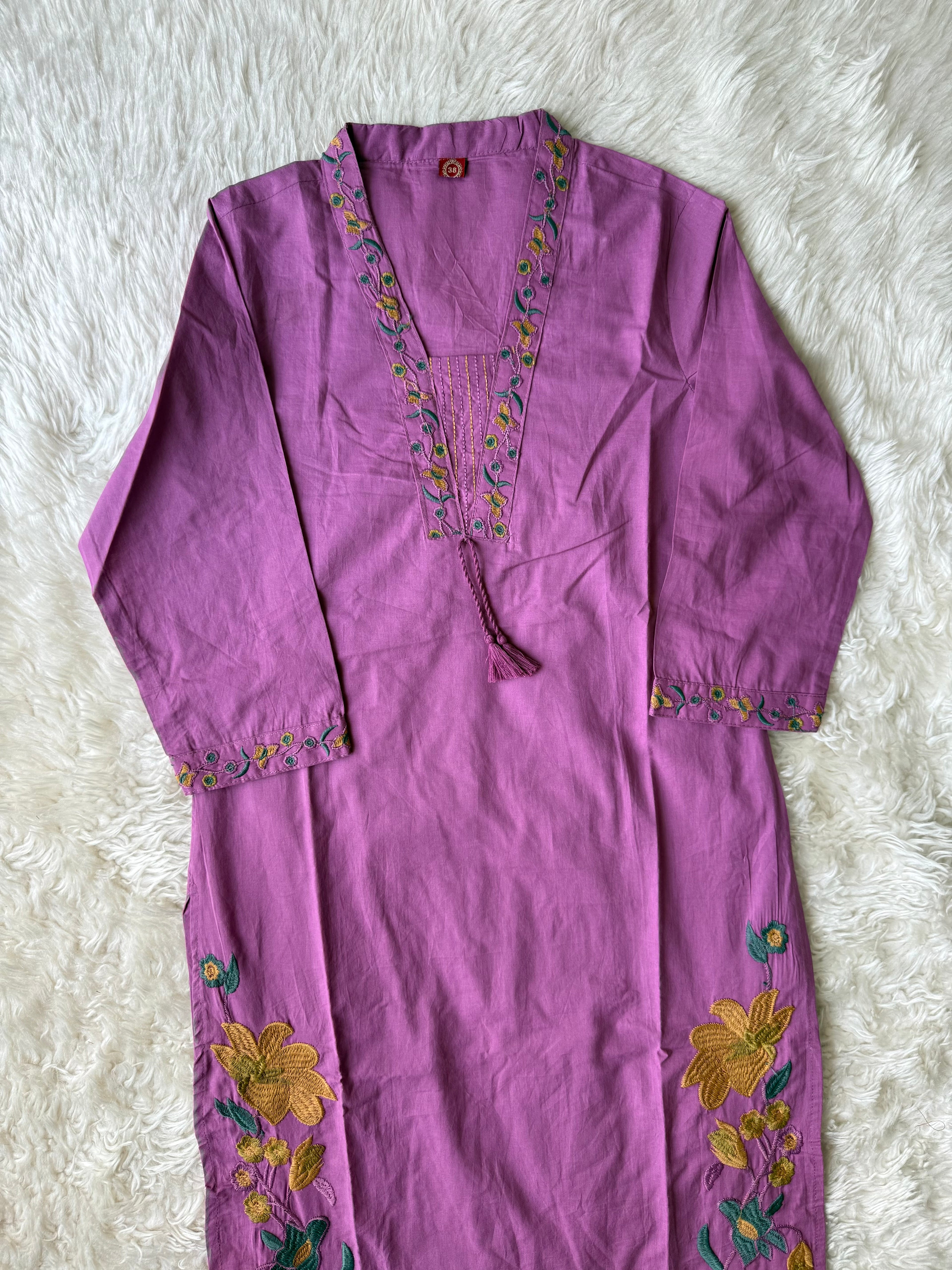 Pure Cotton Kurti Pant Dupatta Set