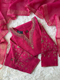 Mul Chanderi Kurti Pant Dupatta Set