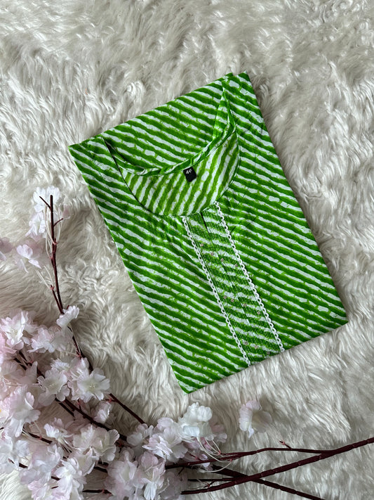 Cotton Lehariya Kurti