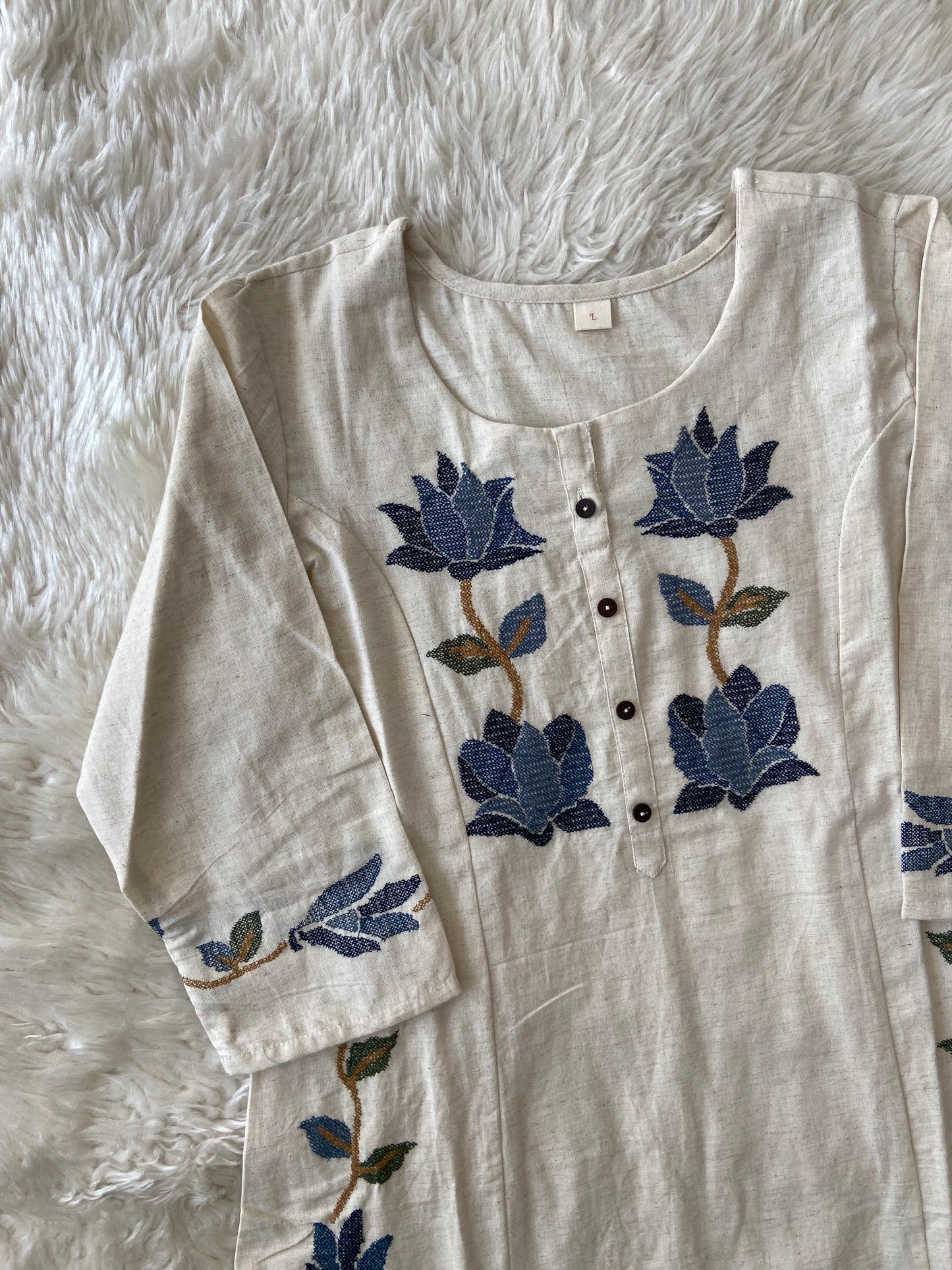 Khadi Cotton Kurti Pant Set