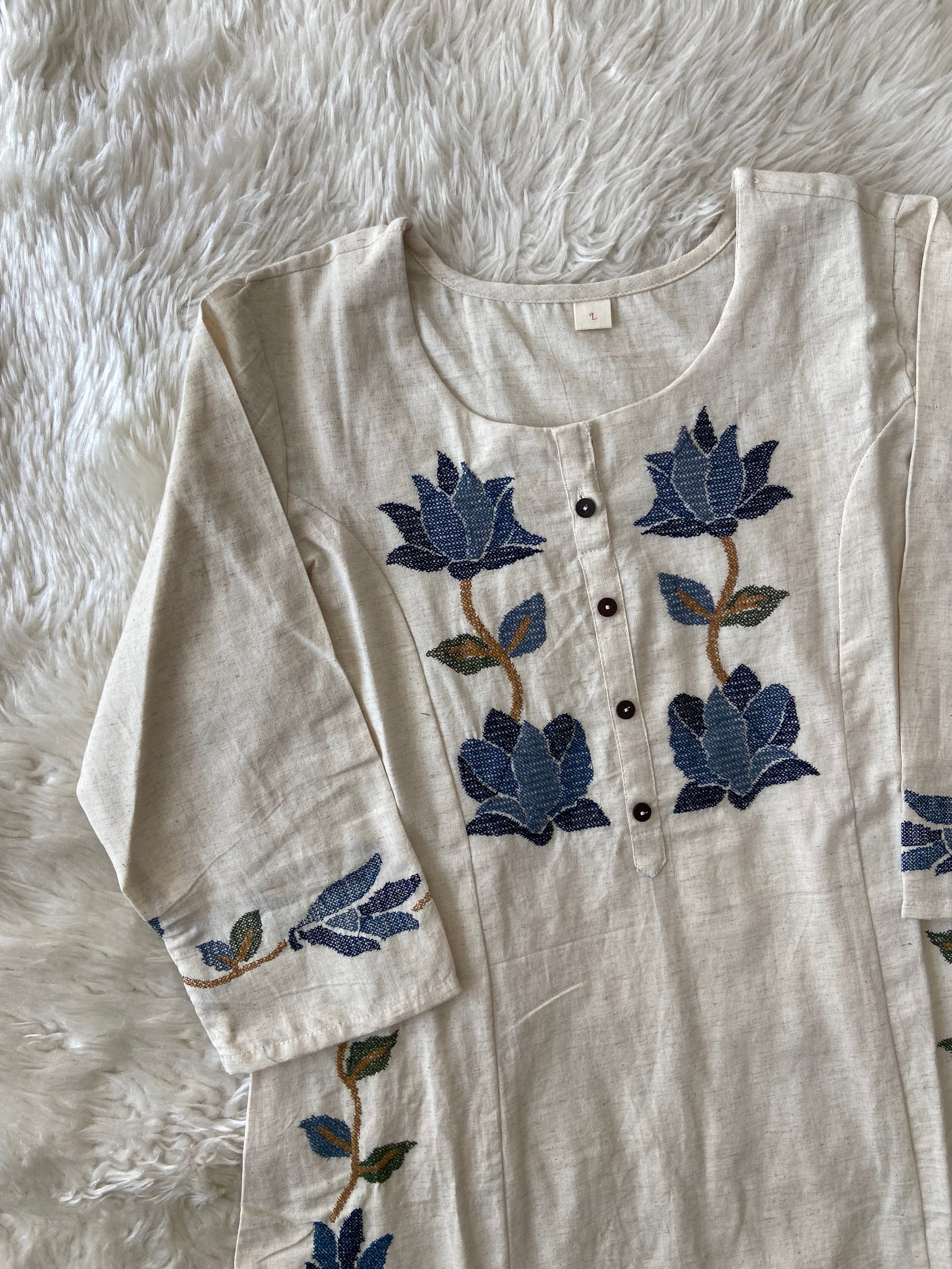 Khadi Cotton Kurti Pant Set