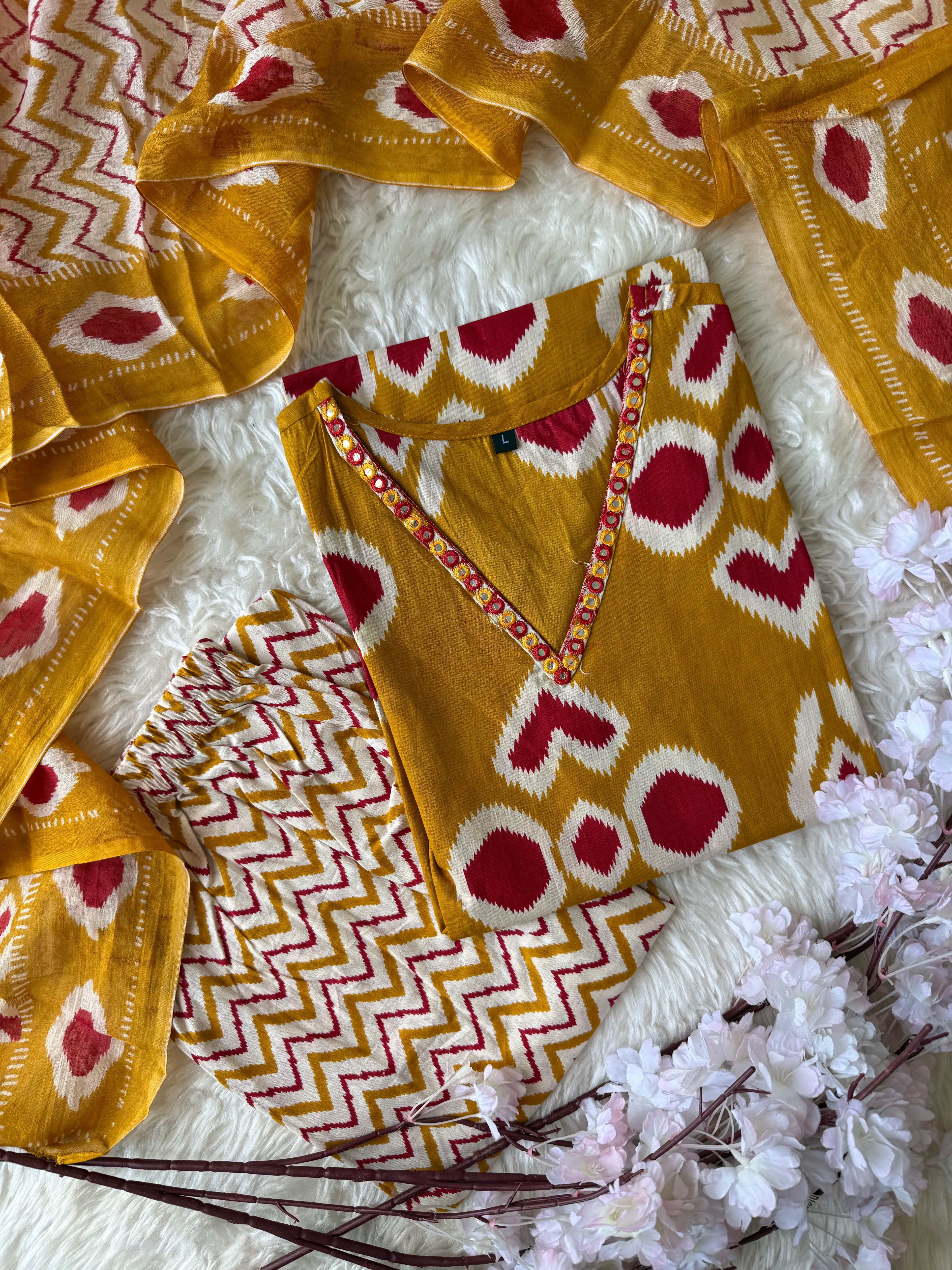 Budget Friendly Kurti Pant Dupatta Set