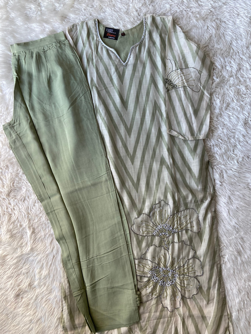 Pure Silk Kurti Pant Dupatta Set
