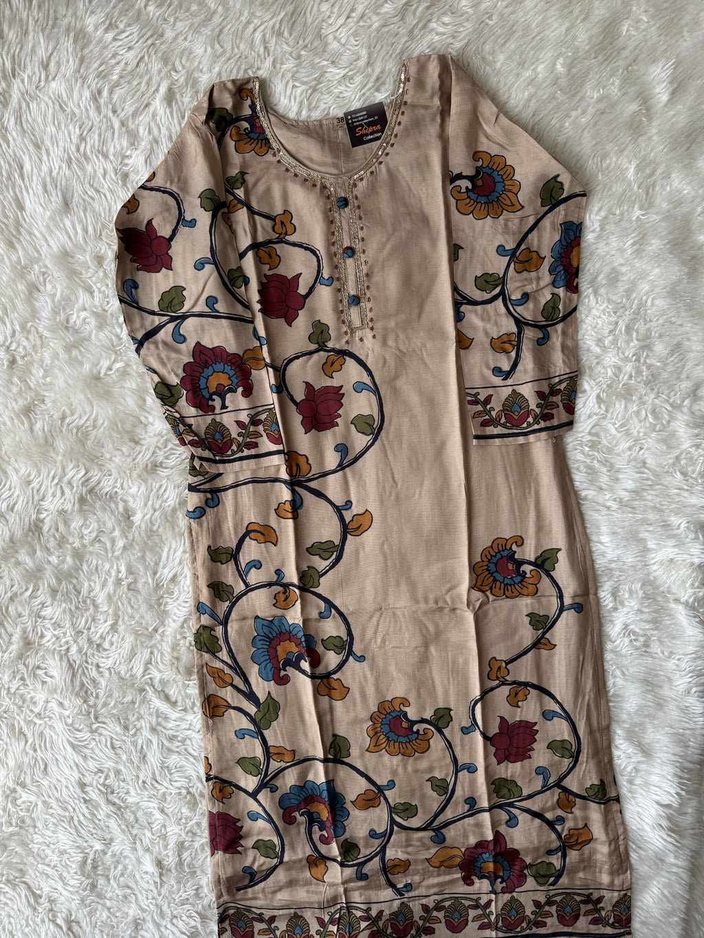 Crepe Silk Kurti Pant Dupatta Set