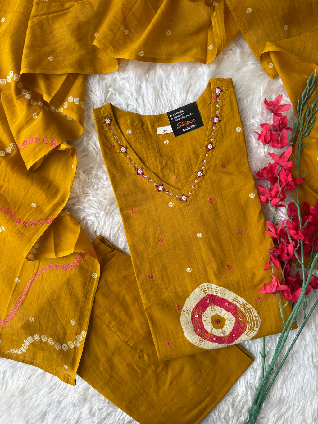 Premium Cotton Kurti Pant Dupatta Set