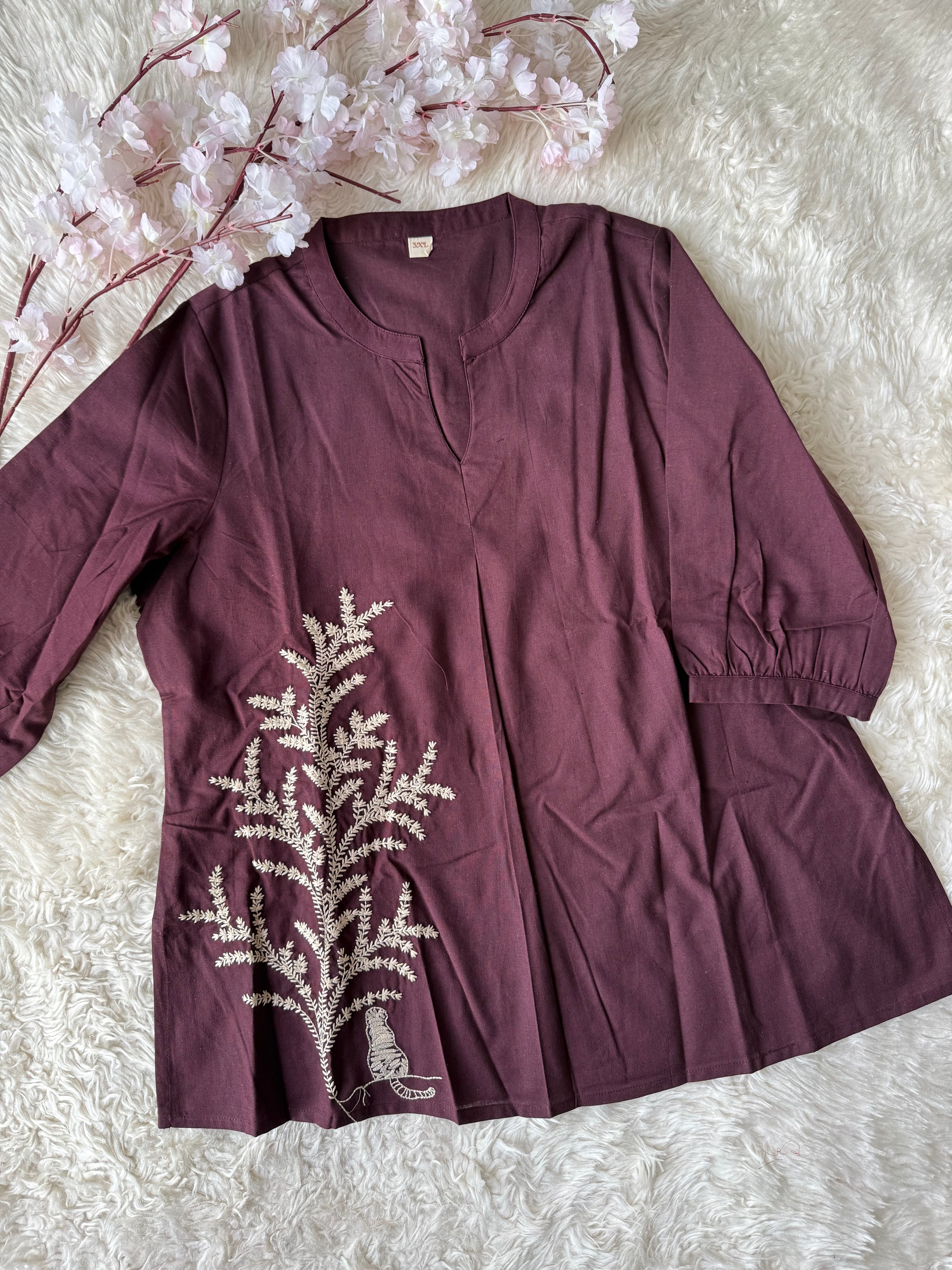 “Plus Size” Khadi Cotton Short Kurti