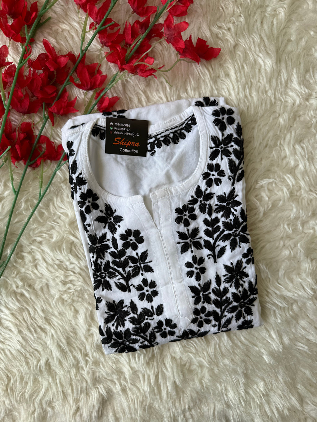Heavy Rayon Chikankari Short kurti