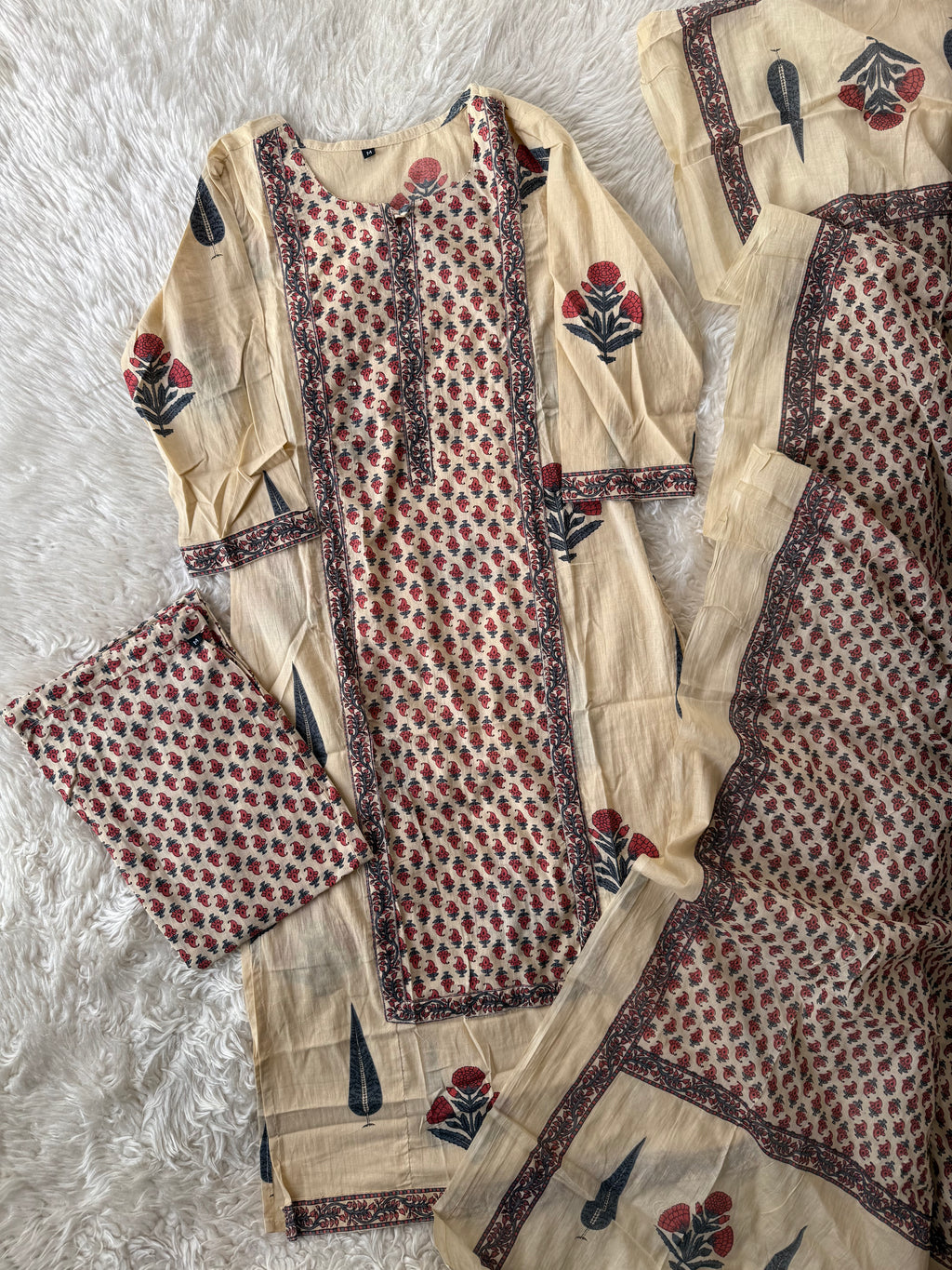 Budget Friendly Kurti Pant Dupatta Set