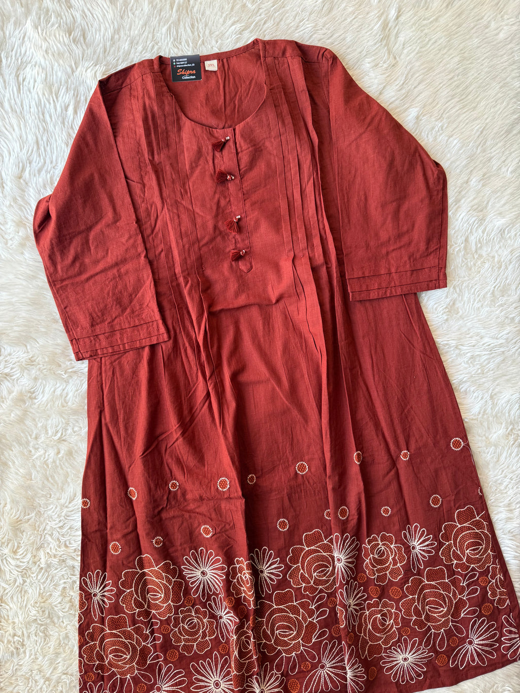 Premium Cotton FLARE Kurti Pant Dupatta Set
