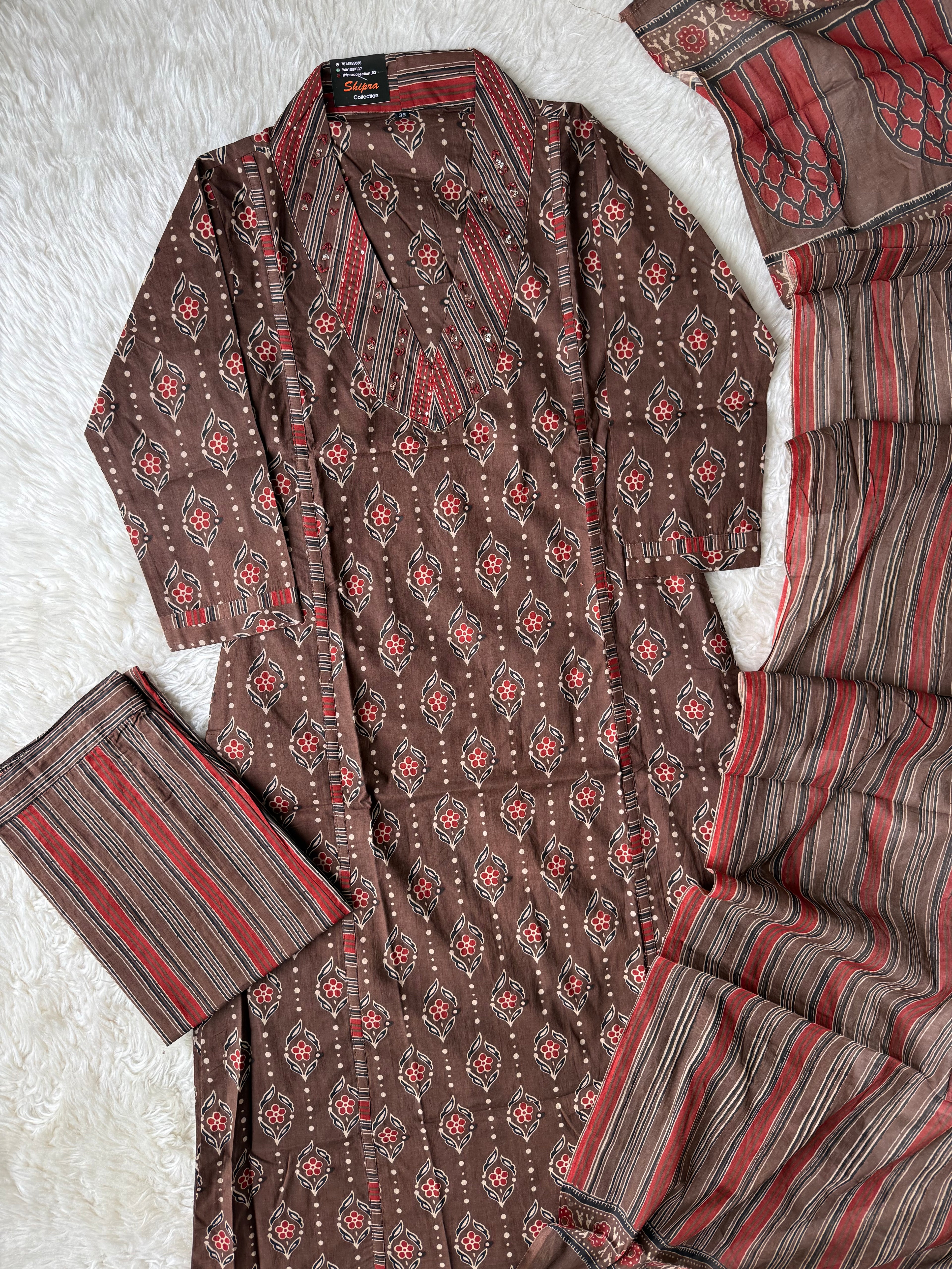 Premium Cotton Kurti Pant Dupatta Set