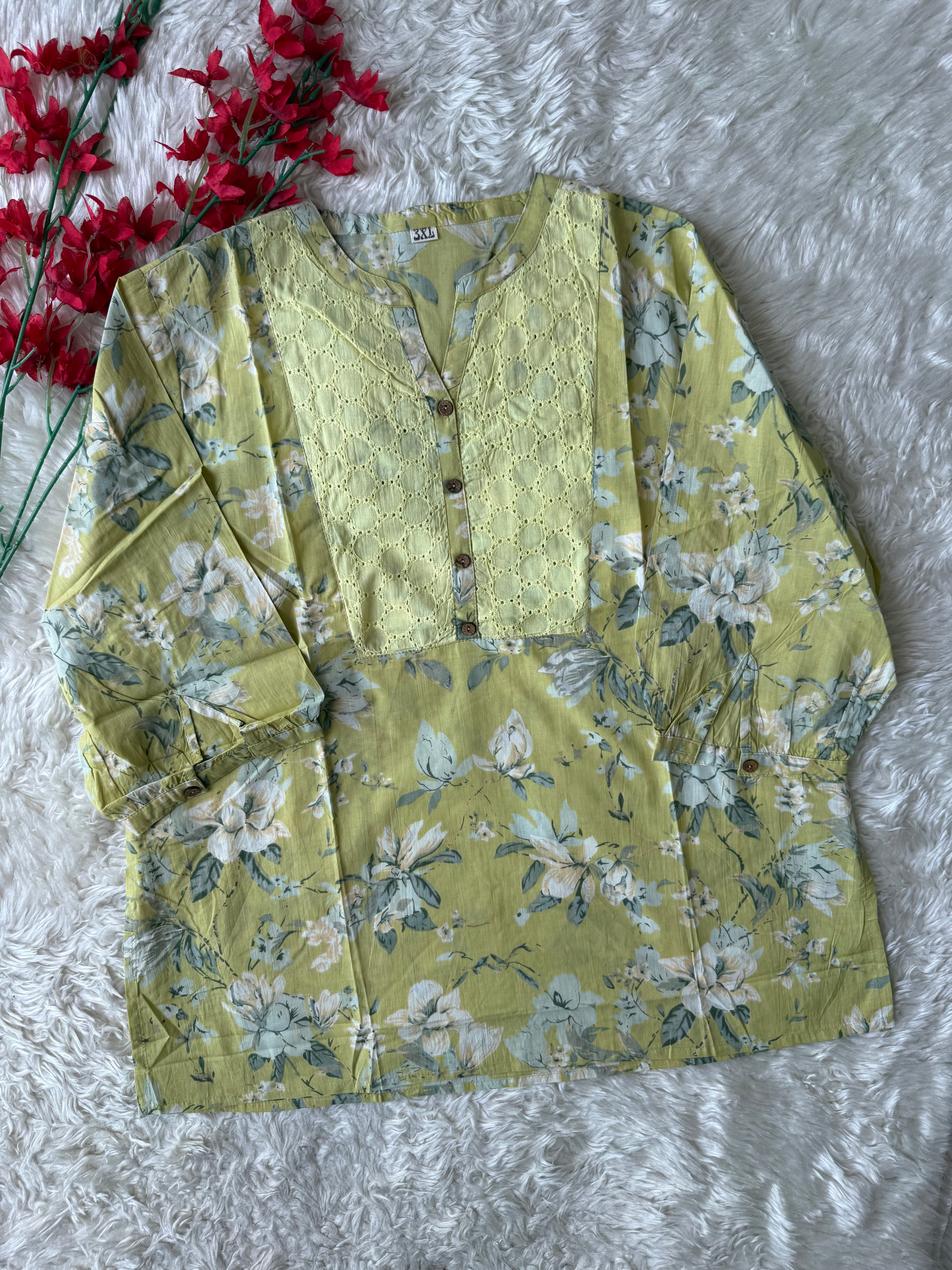“Plus Size” Premium Cotton Short Kurti