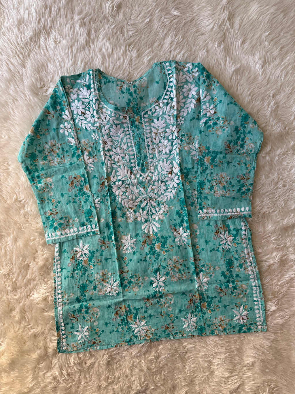 Pure Cotton Chikankari Short Kurti