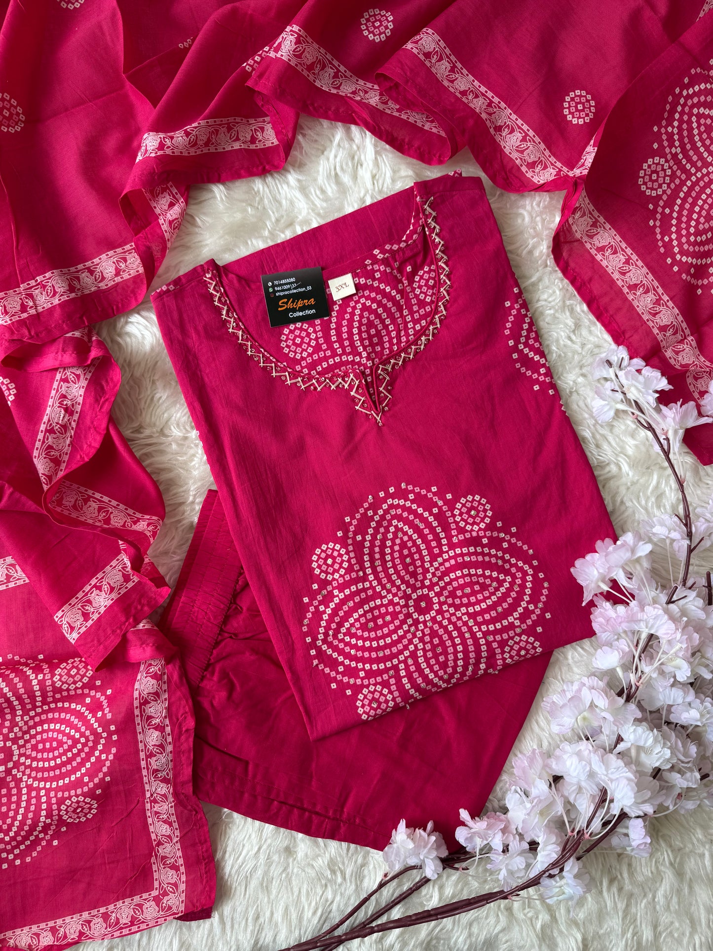 Premium Cotton Kurti Pant Dupatta Set