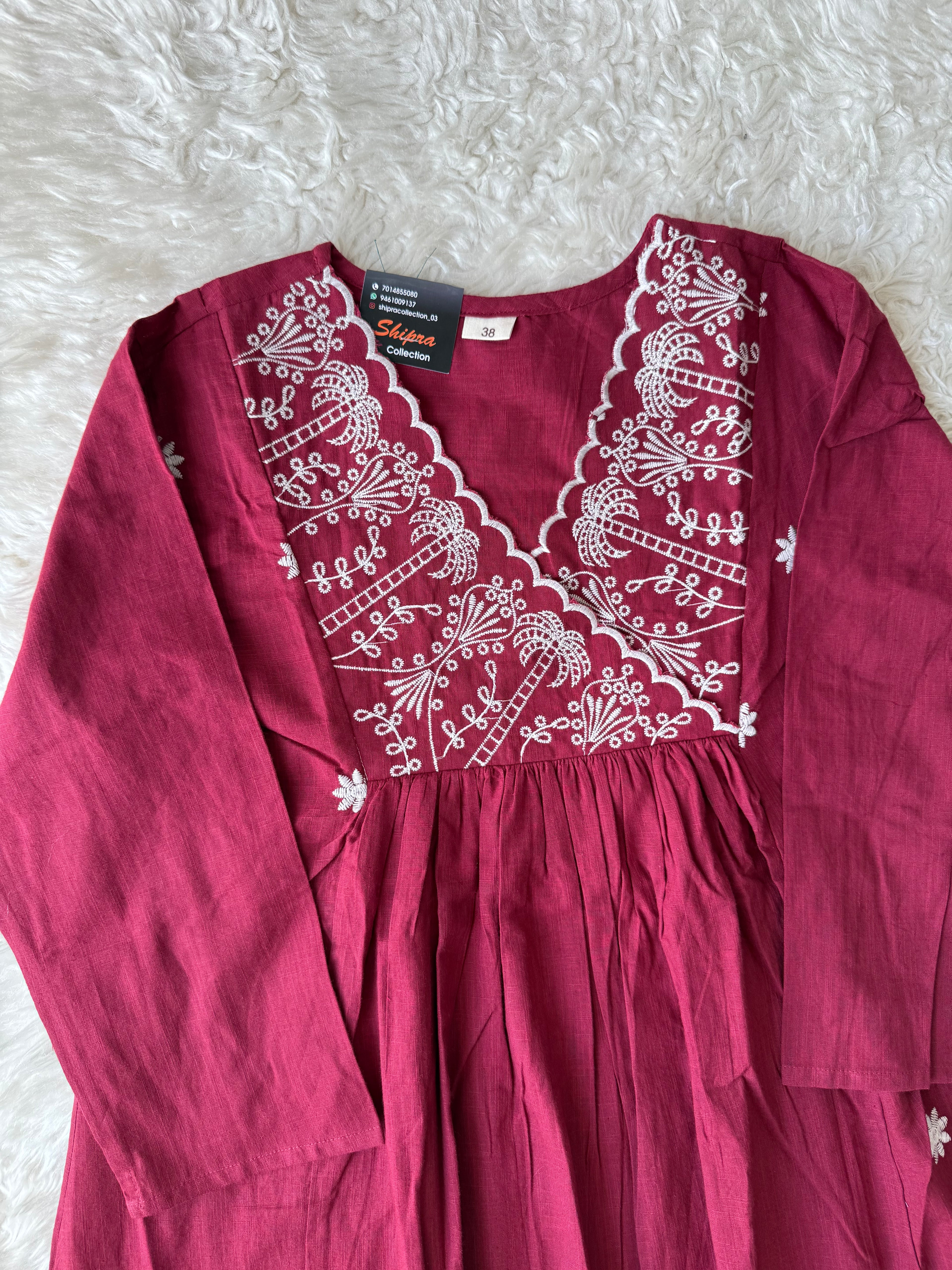 Khadi Cotton Kurti Plazo Set