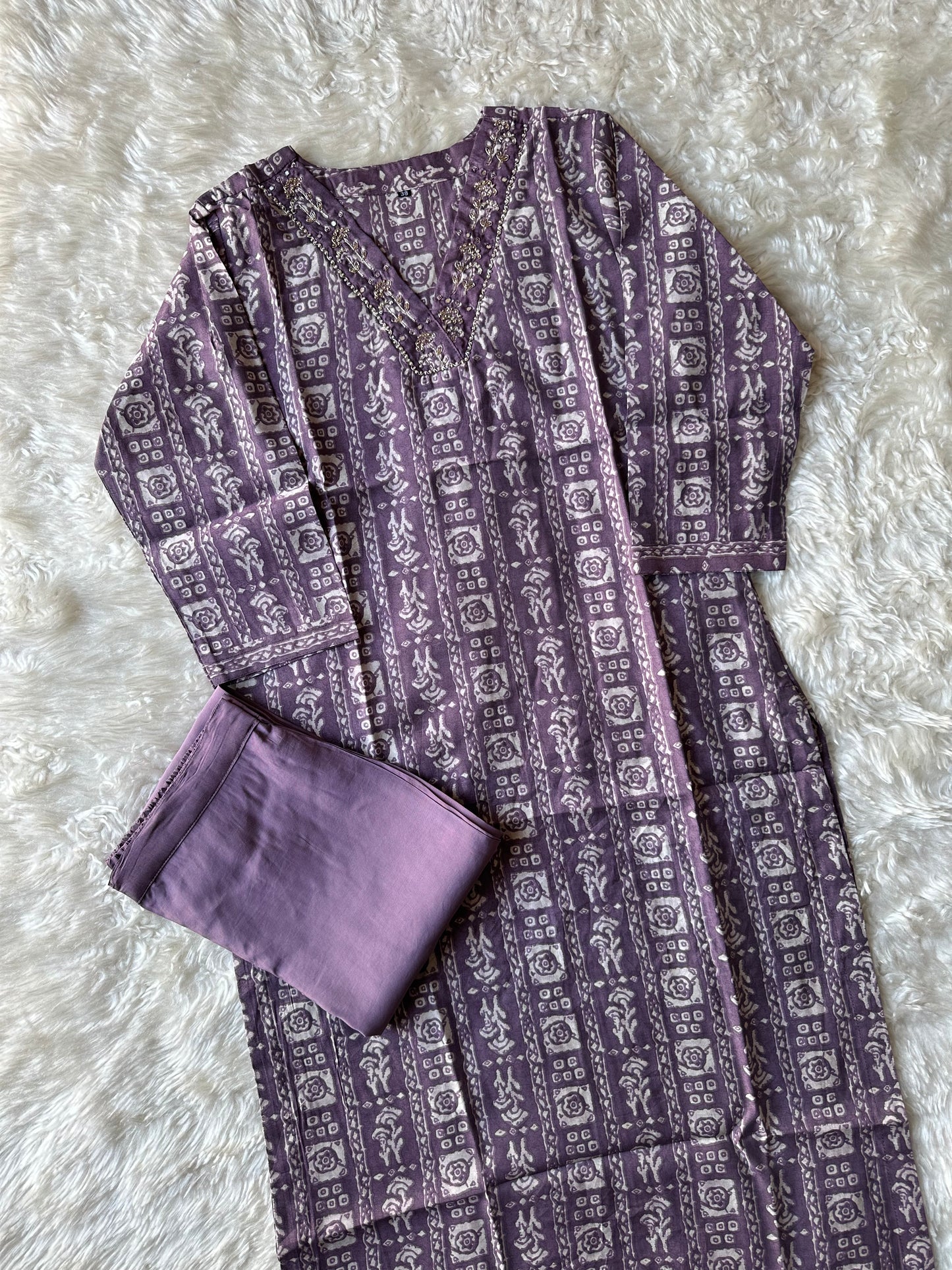 Pure Muslin Silk Kurti Pant Set