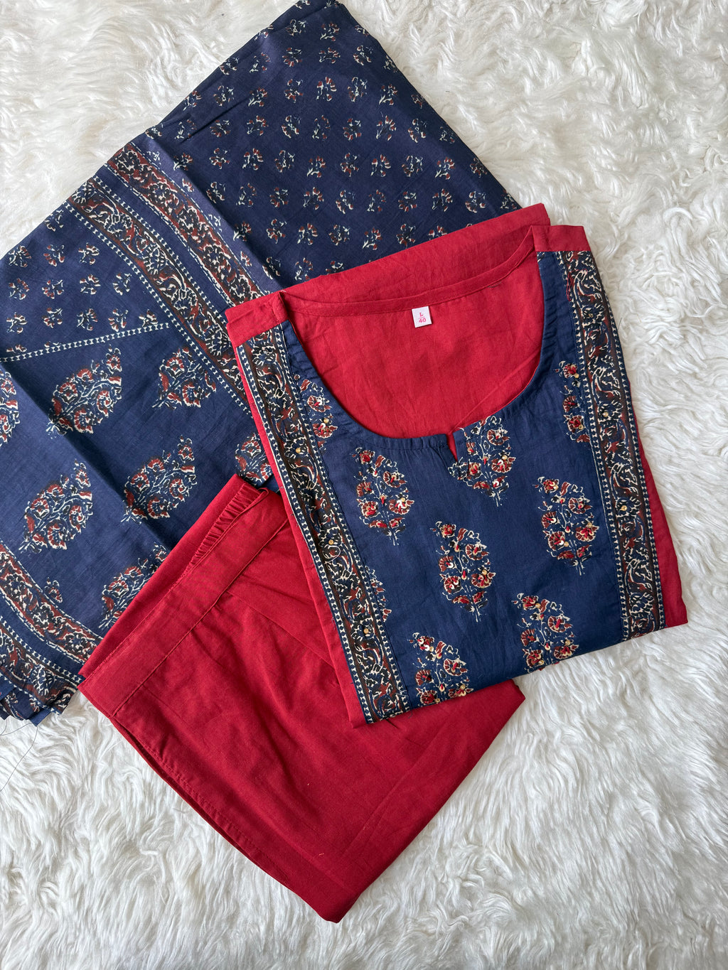 Premium Cotton Kurti Pant Dupatta Set