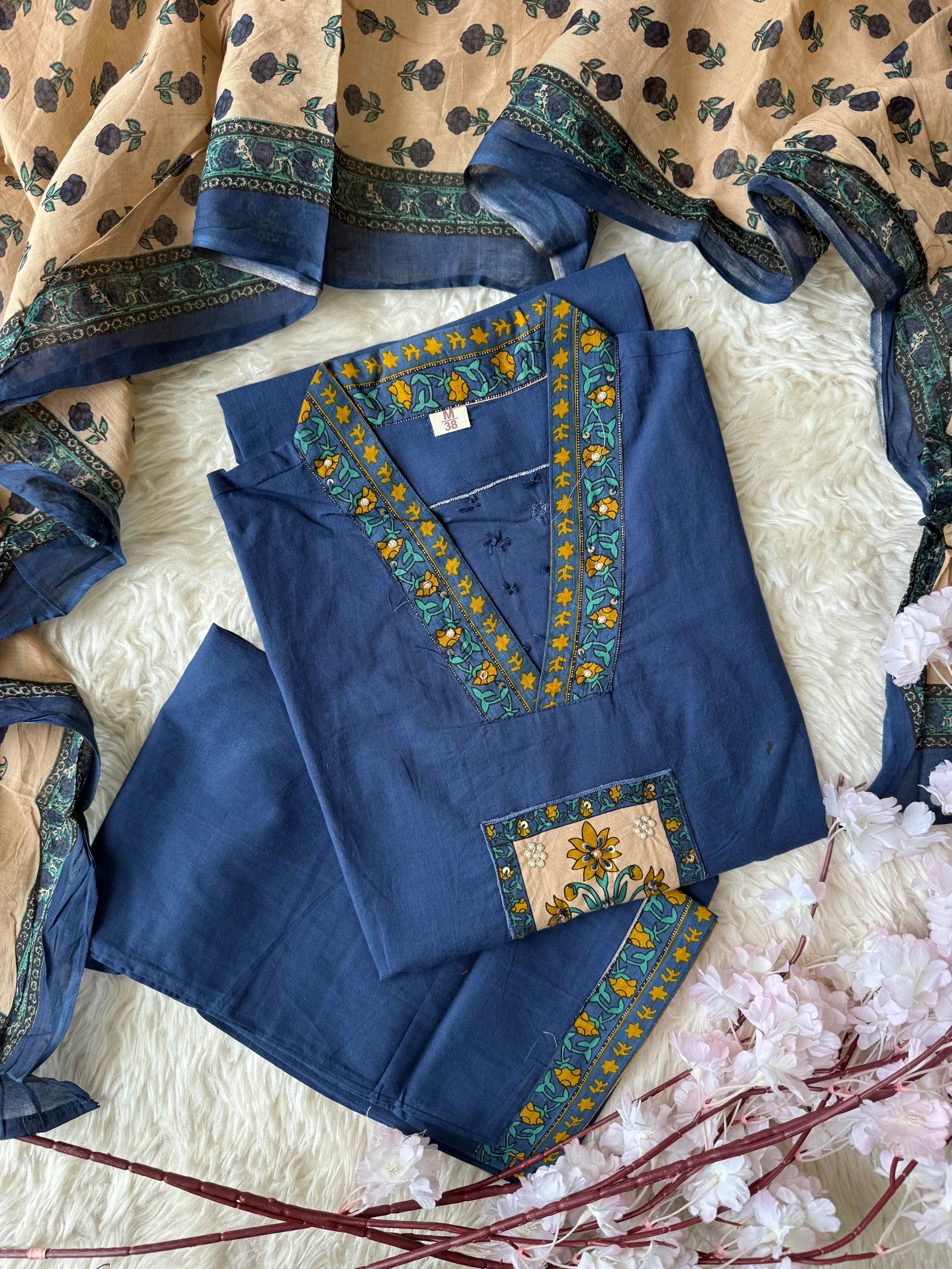 Premium Cotton Kurti Pant Dupatta Set