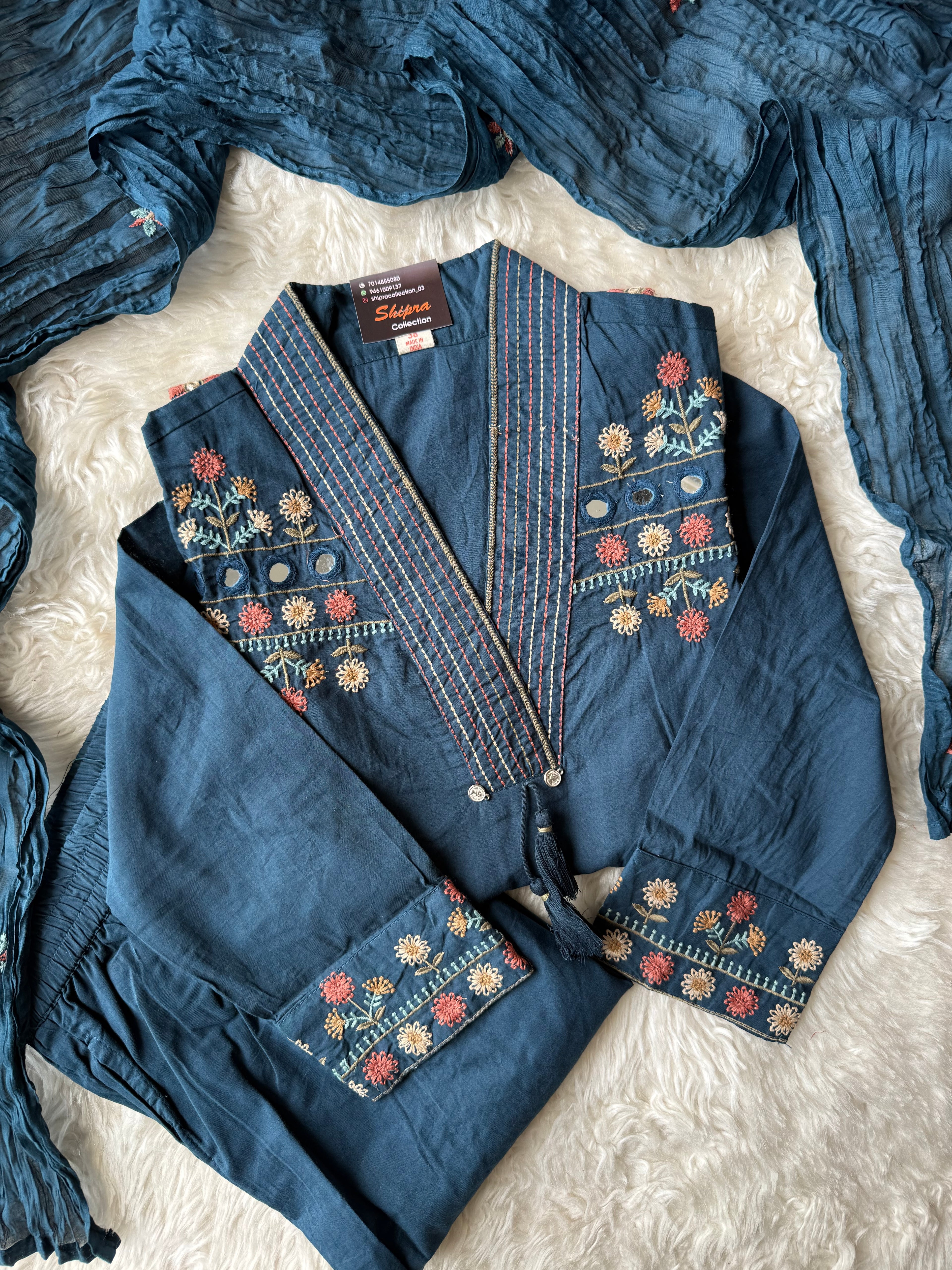 Premium Cotton Kurti Pant Dupatta Set
