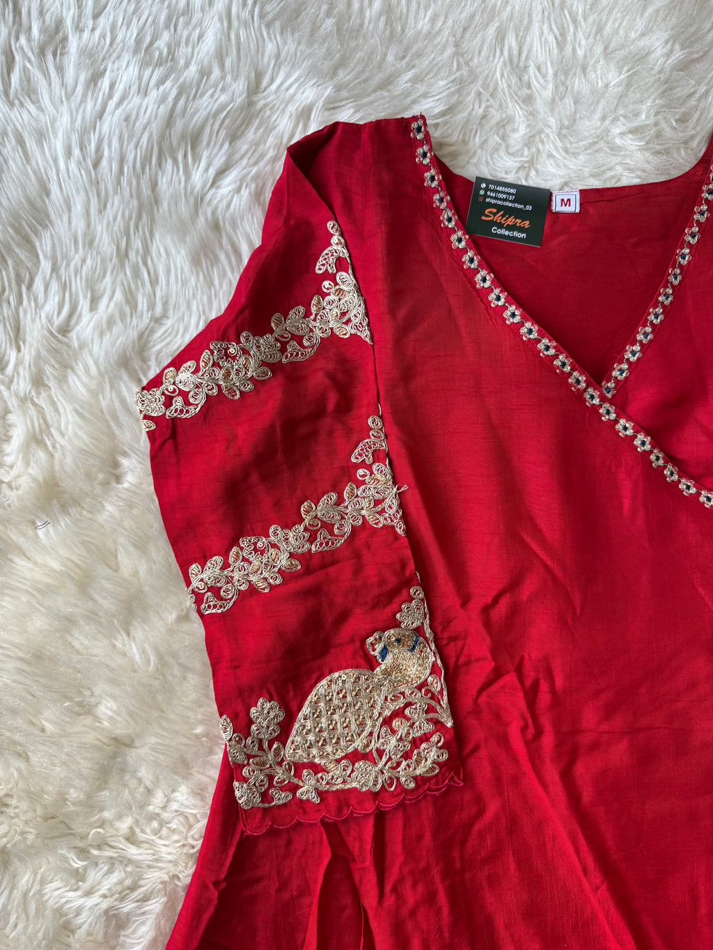Russian Silk Kurti Pant Dupatta Set