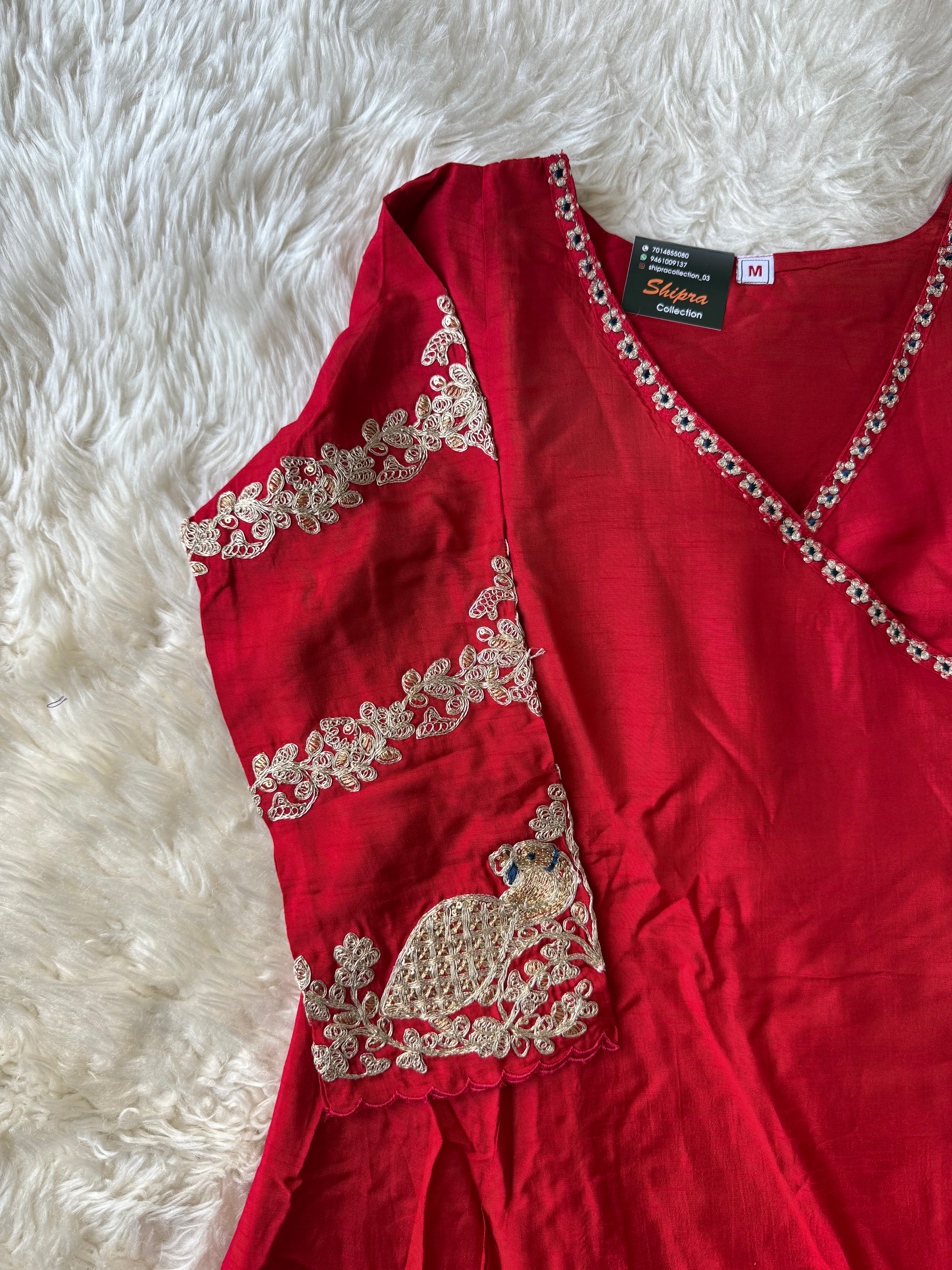 Russian Silk Kurti Pant Dupatta Set