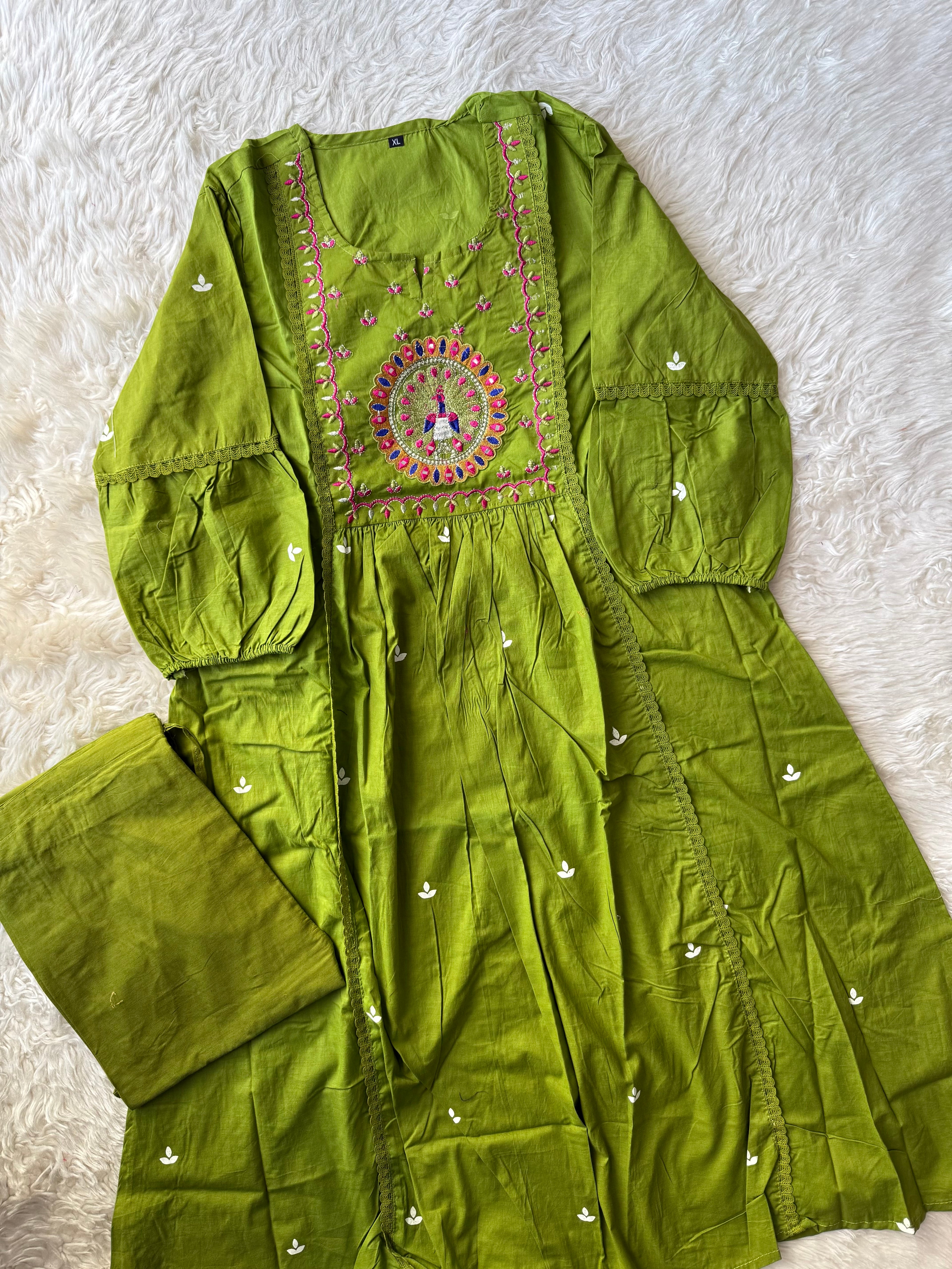 Cotton FLARE Kurti Pant Set