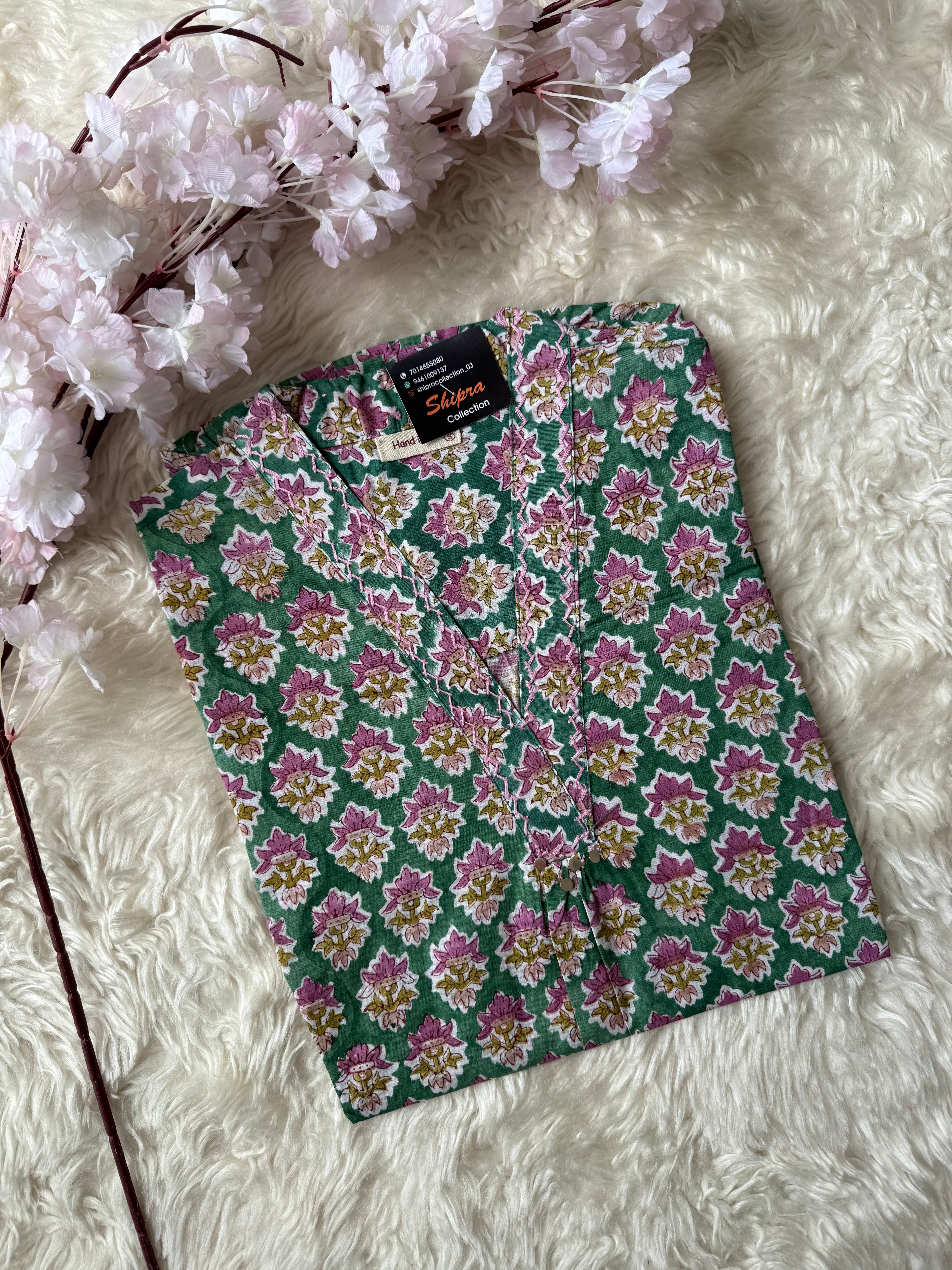 Premium Cotton Handblock Short Kurti