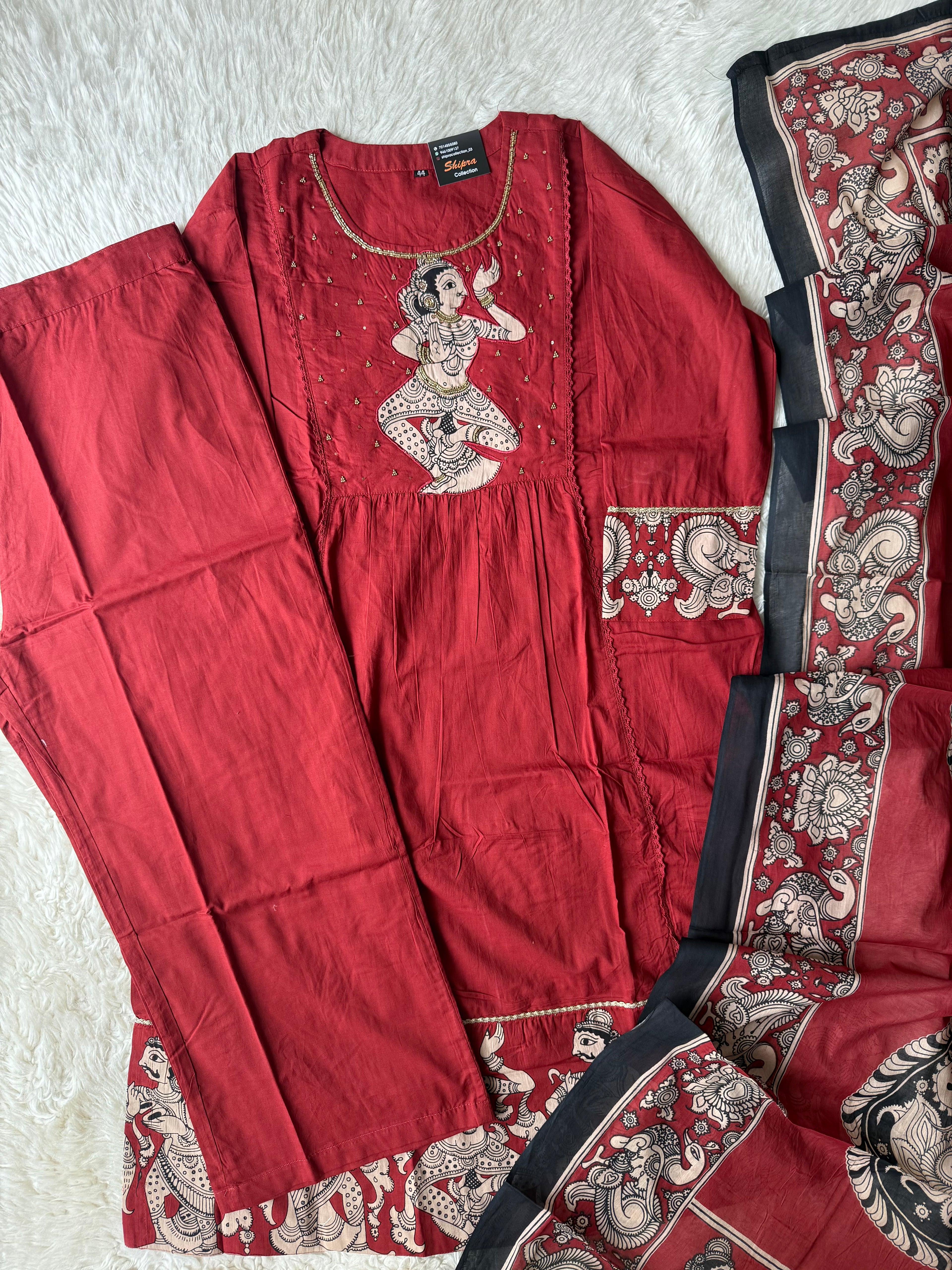 Premium Cotton Kurti Pant Dupatta Set
