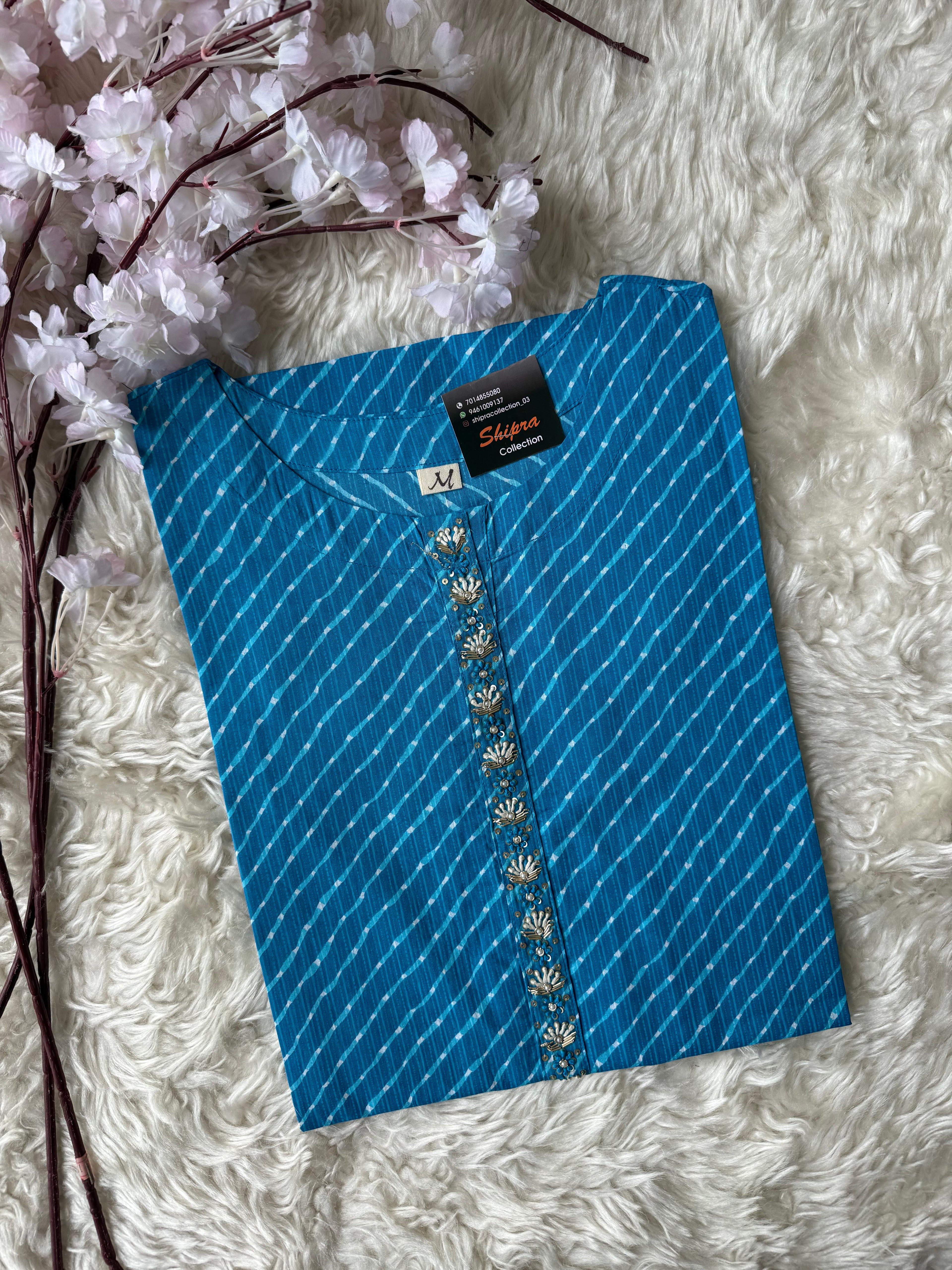 Premium Cotton Lehariya Kurti