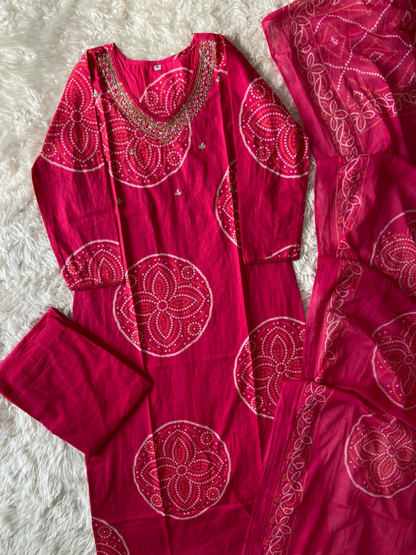 Premium Cotton Kurti Pant Dupatta Set