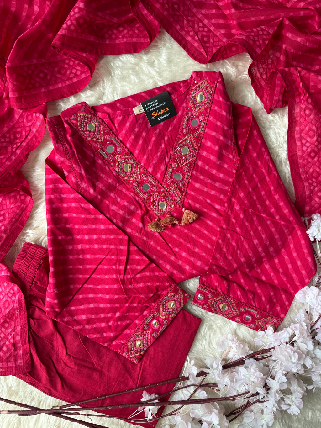 Premium Cotton Lehariya Set