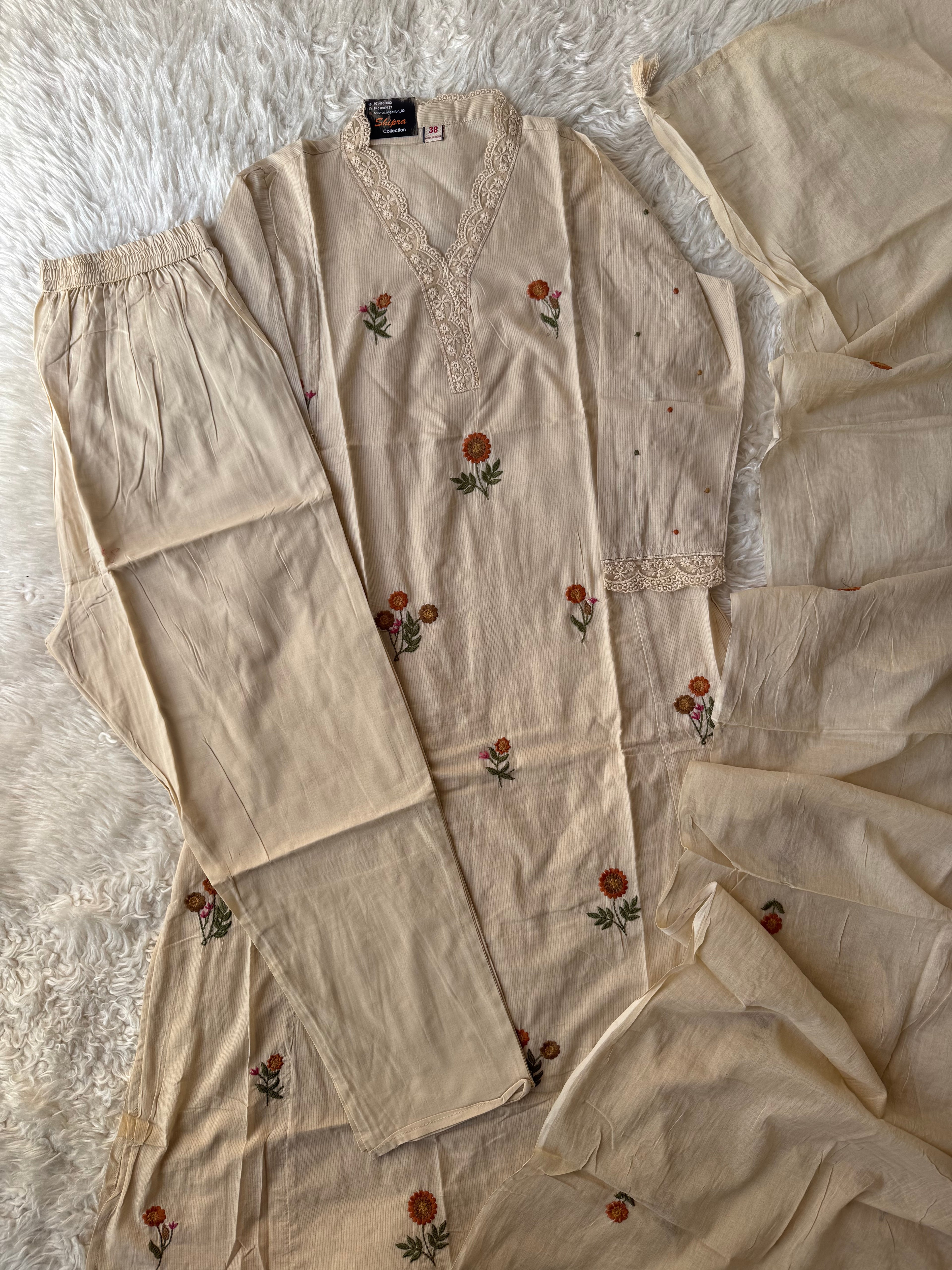 Premium Cotton Kurti Pant Dupatta Set