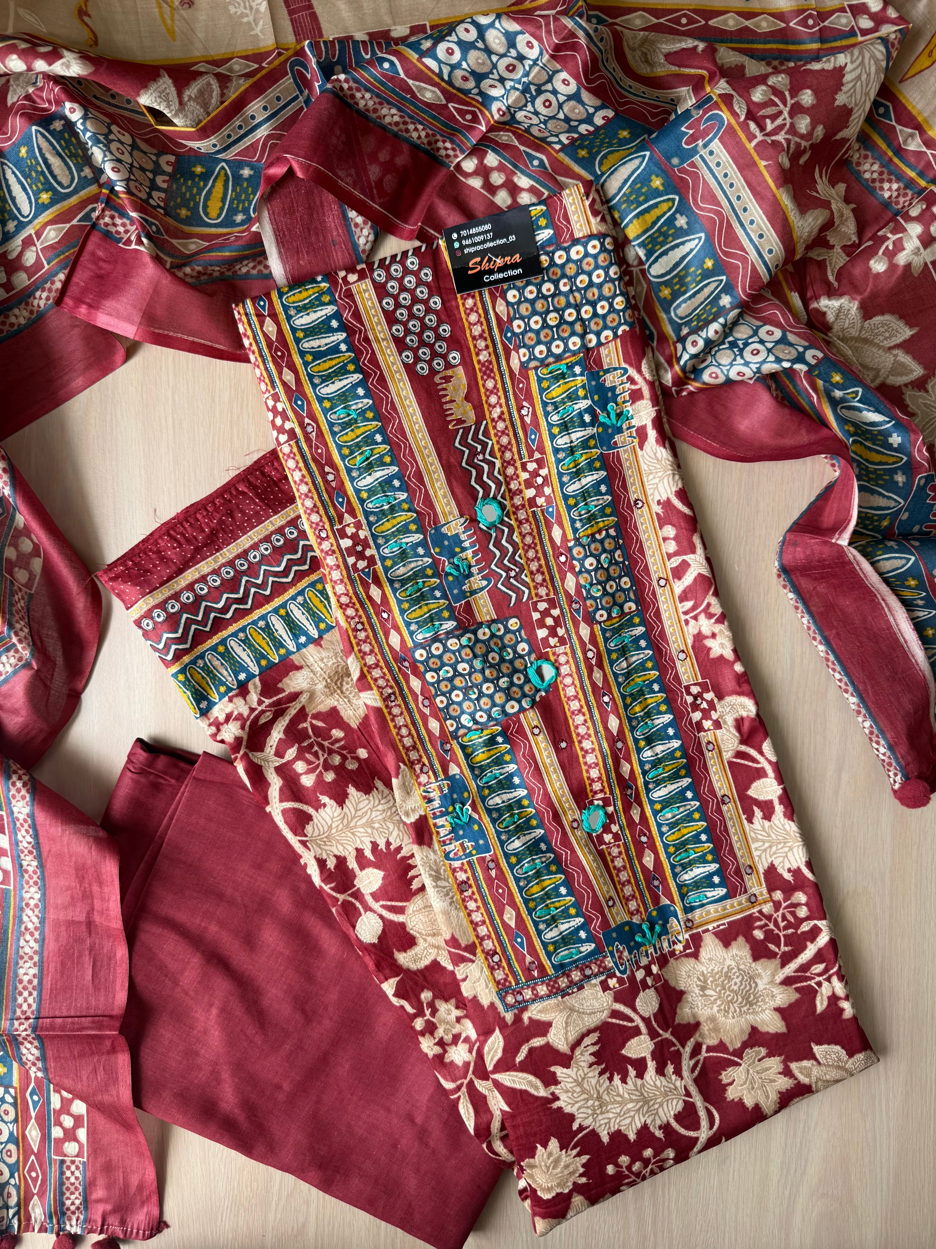 Premium Cotton Unstitched Set
