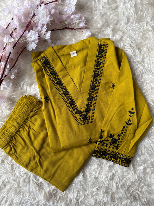 Khadi Cotton Kurti Pant Set