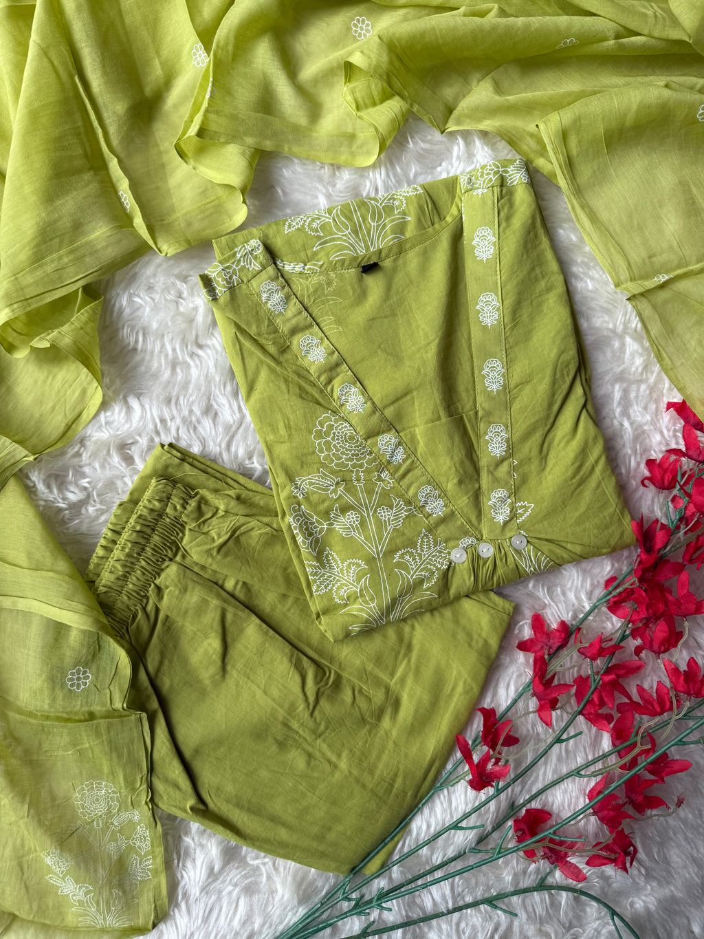 Budget Friendly Kurti Pant Dupatta Set