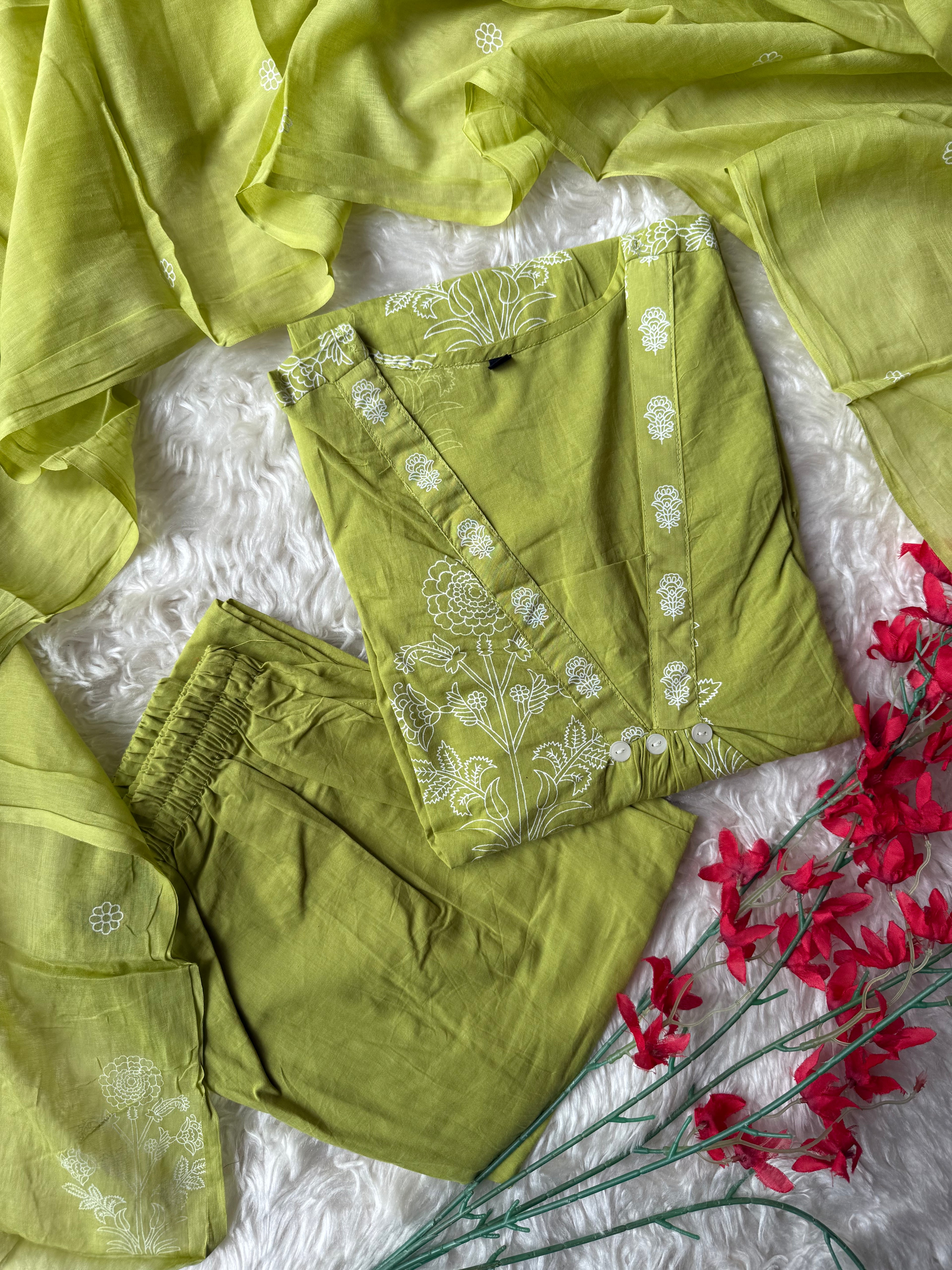 Budget Friendly Kurti Pant Dupatta Set