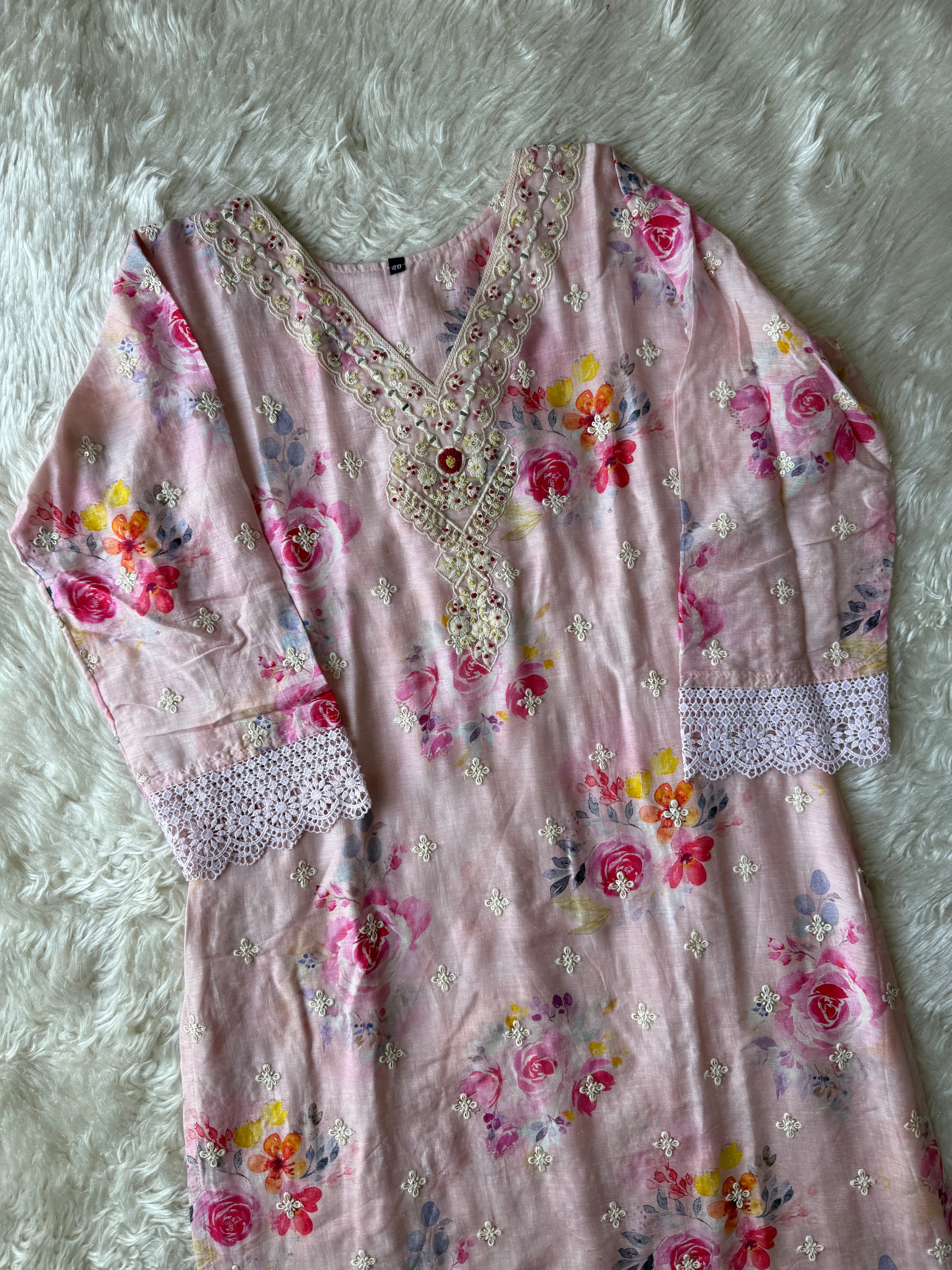 Mul Cotton Kurti Sharara Dupatta Set