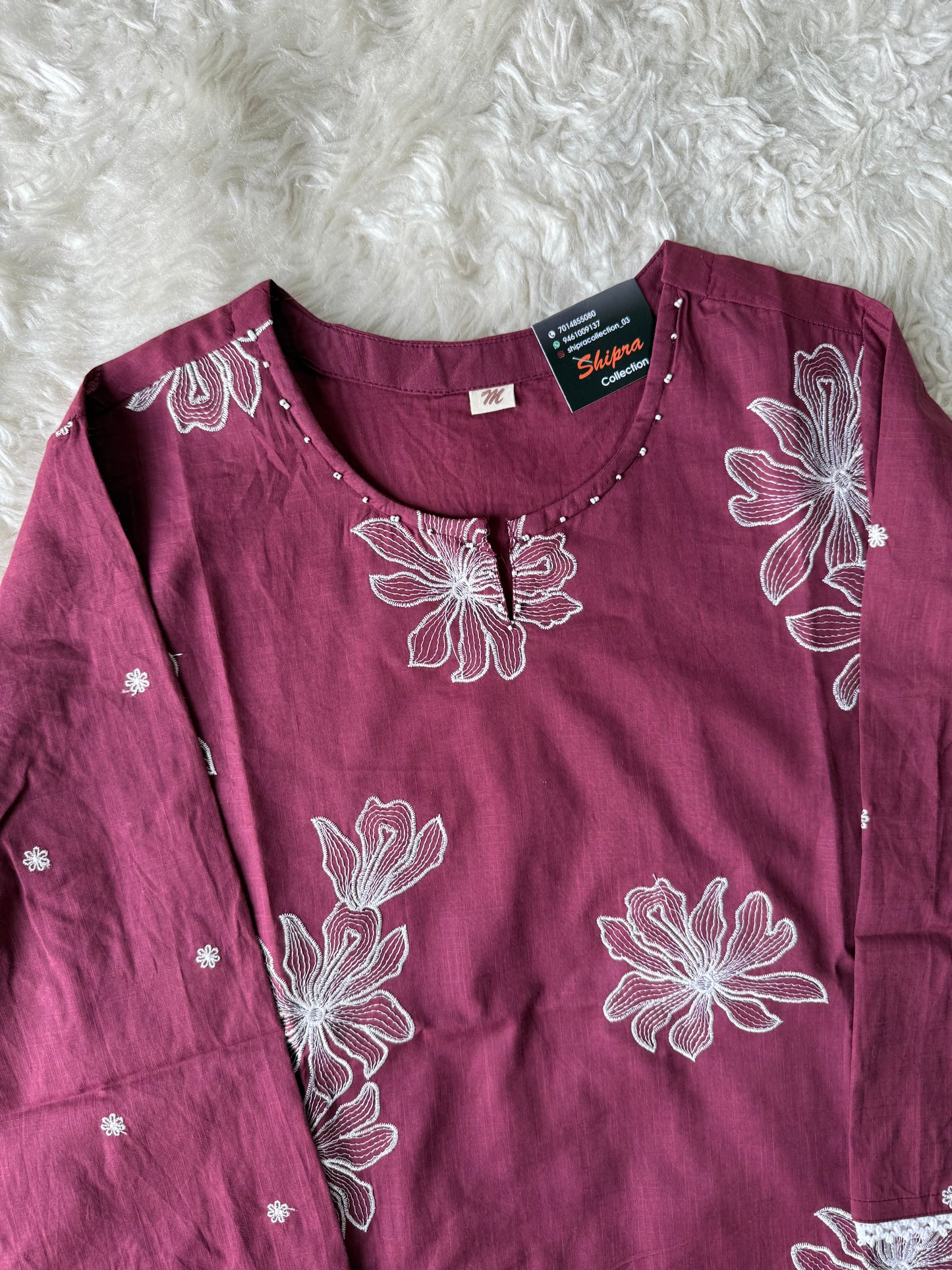 Slub Cotton Kurti Pant Set