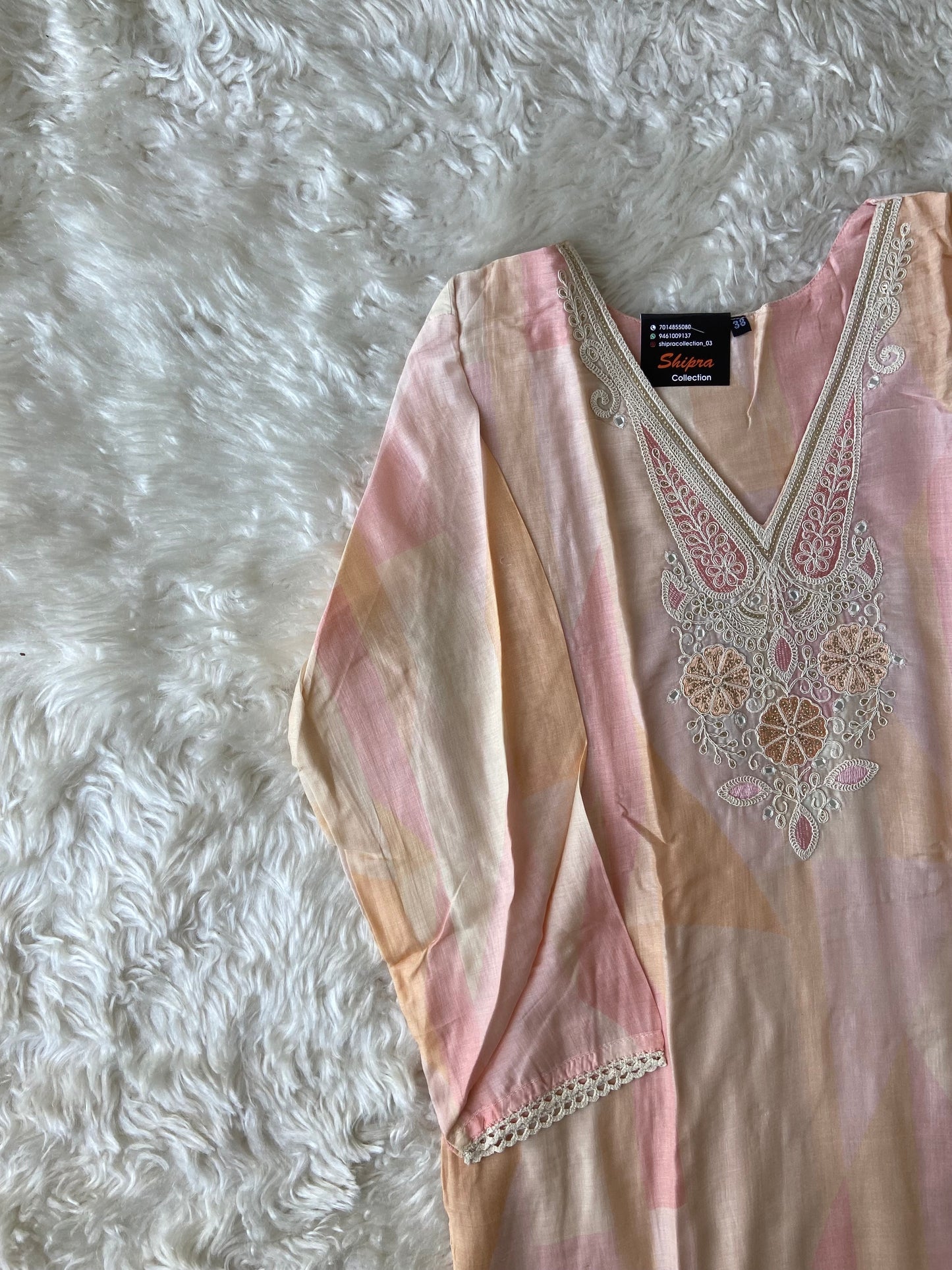 Mul Silk Kurti Pant Dupatta Set