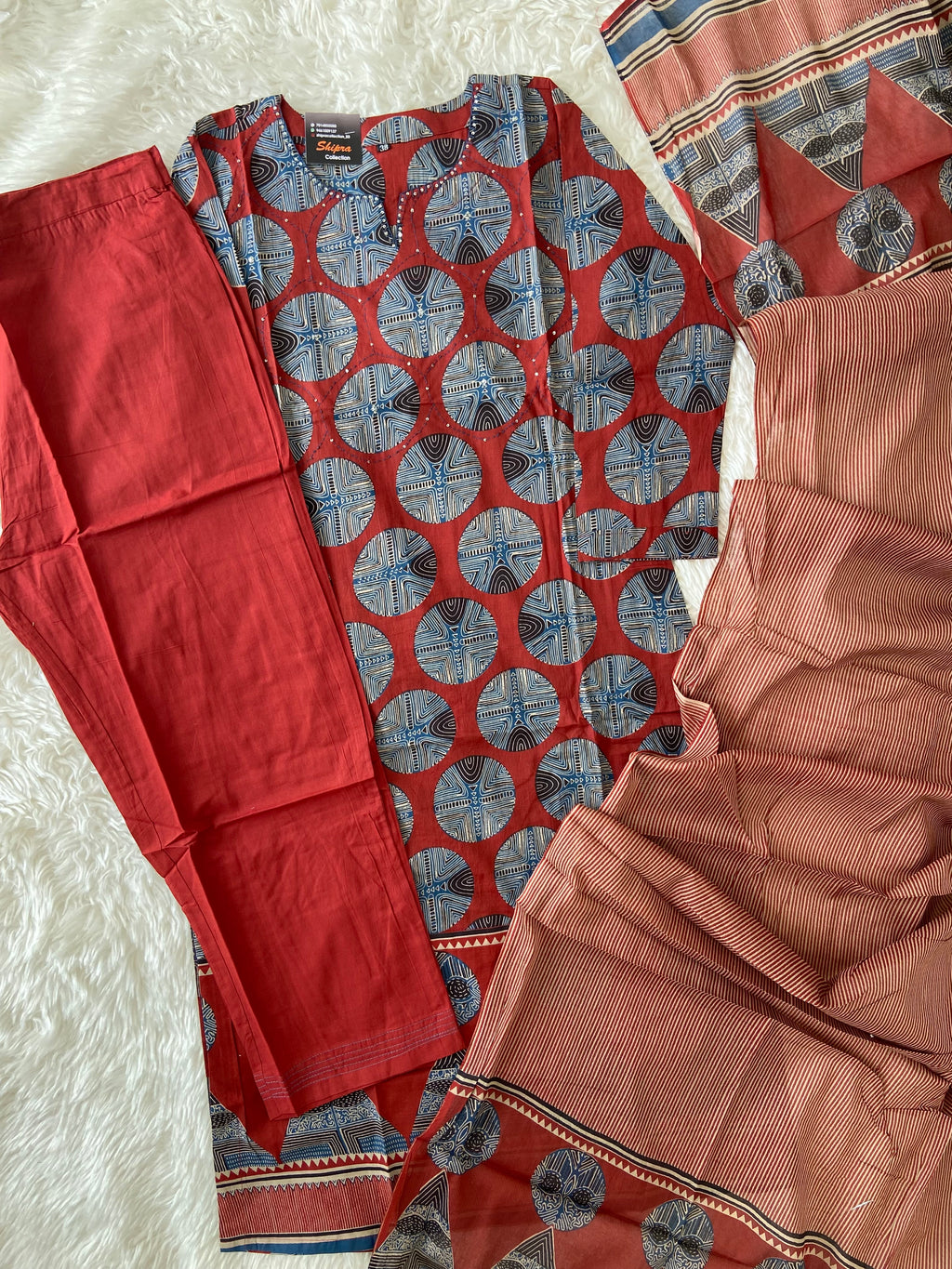 Premium Cotton Kurti Pant Dupatta Set