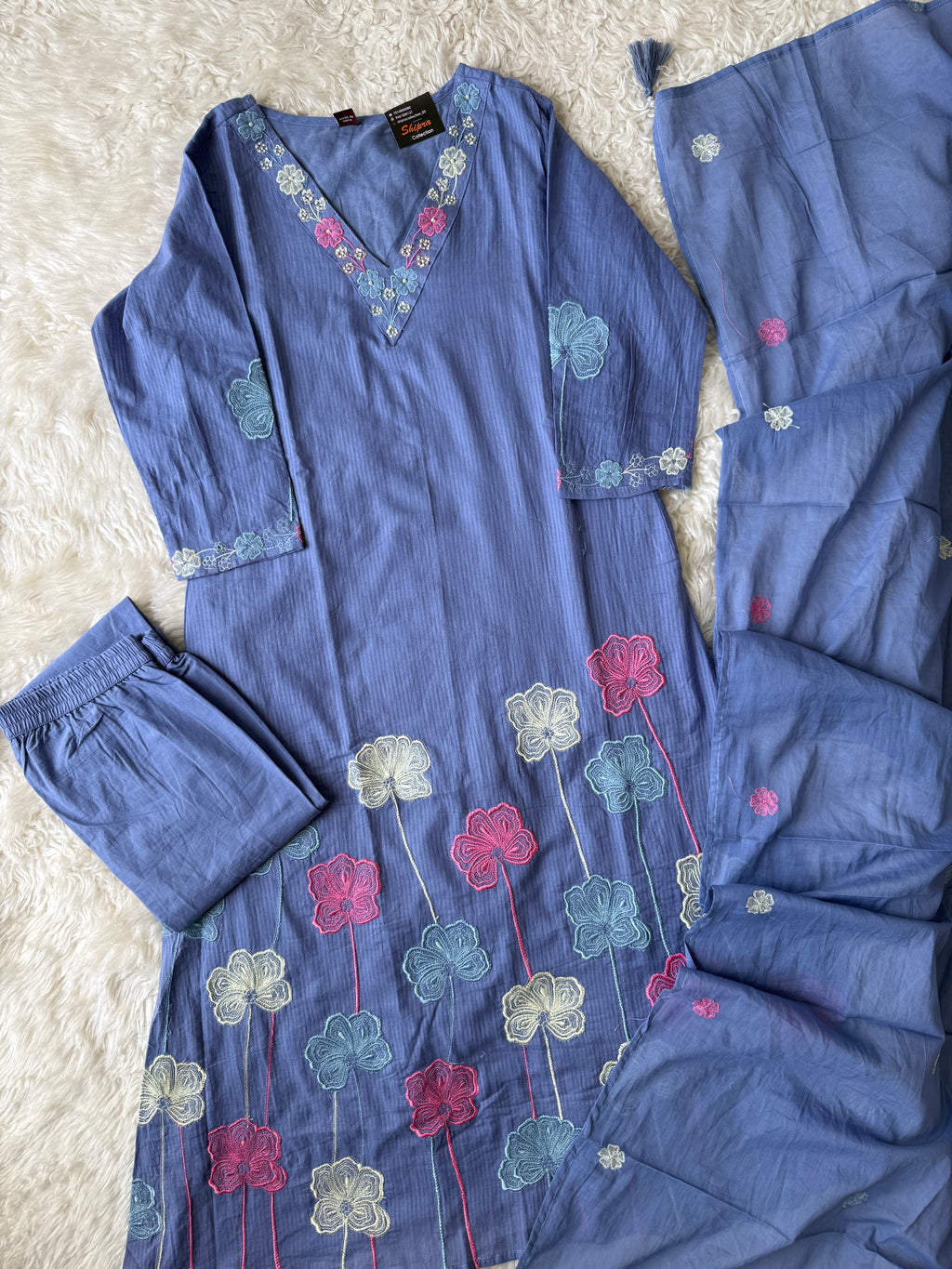 Mul Cotton Kurti Pant Dupatta Set